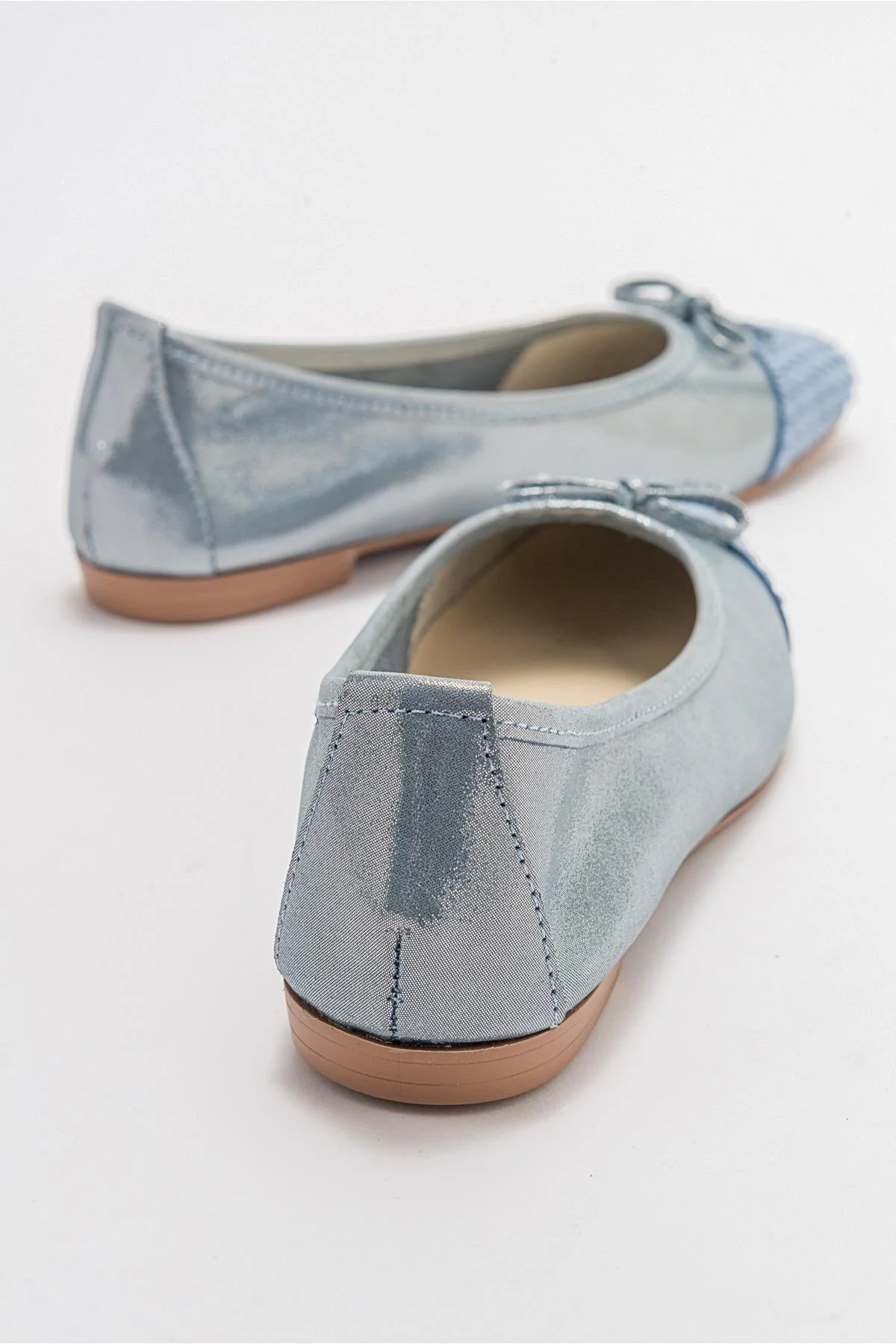 02 - Blue Glitter Genuine Leather Ballet Flat (Women) - Image 7