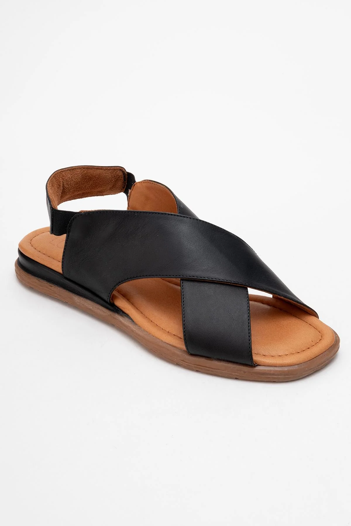 706 - Black Leather Thong Sandals (Women) - Image 3