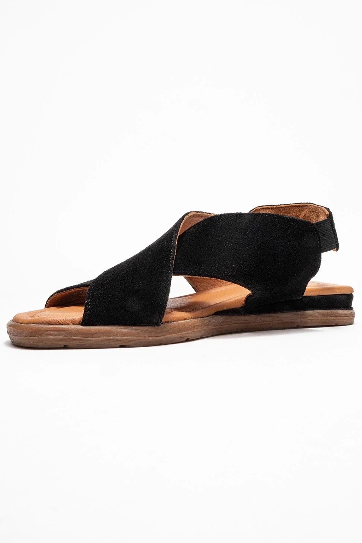 706 - Black Suede Genuine Leather Sandal (Women) - Image 4