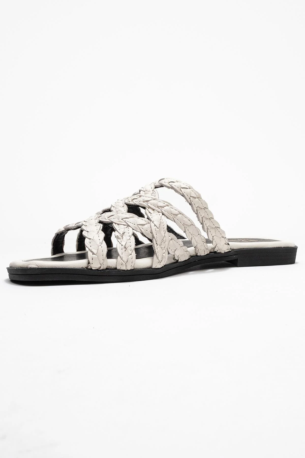 Alisha Light Beige Leather Slide Sandal (Women) - Image 4