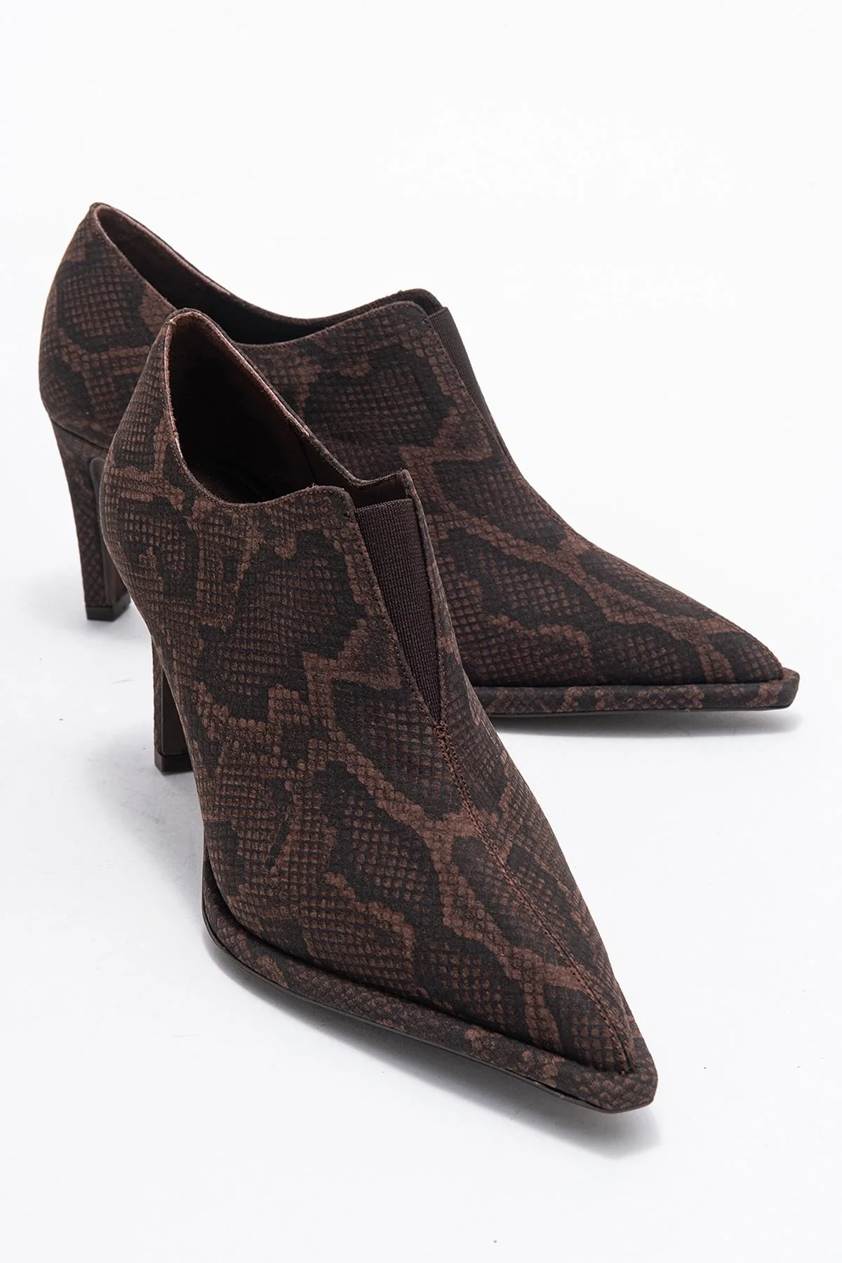 Alya - Brown Patterned Ankle-Heel Shoe (Women)