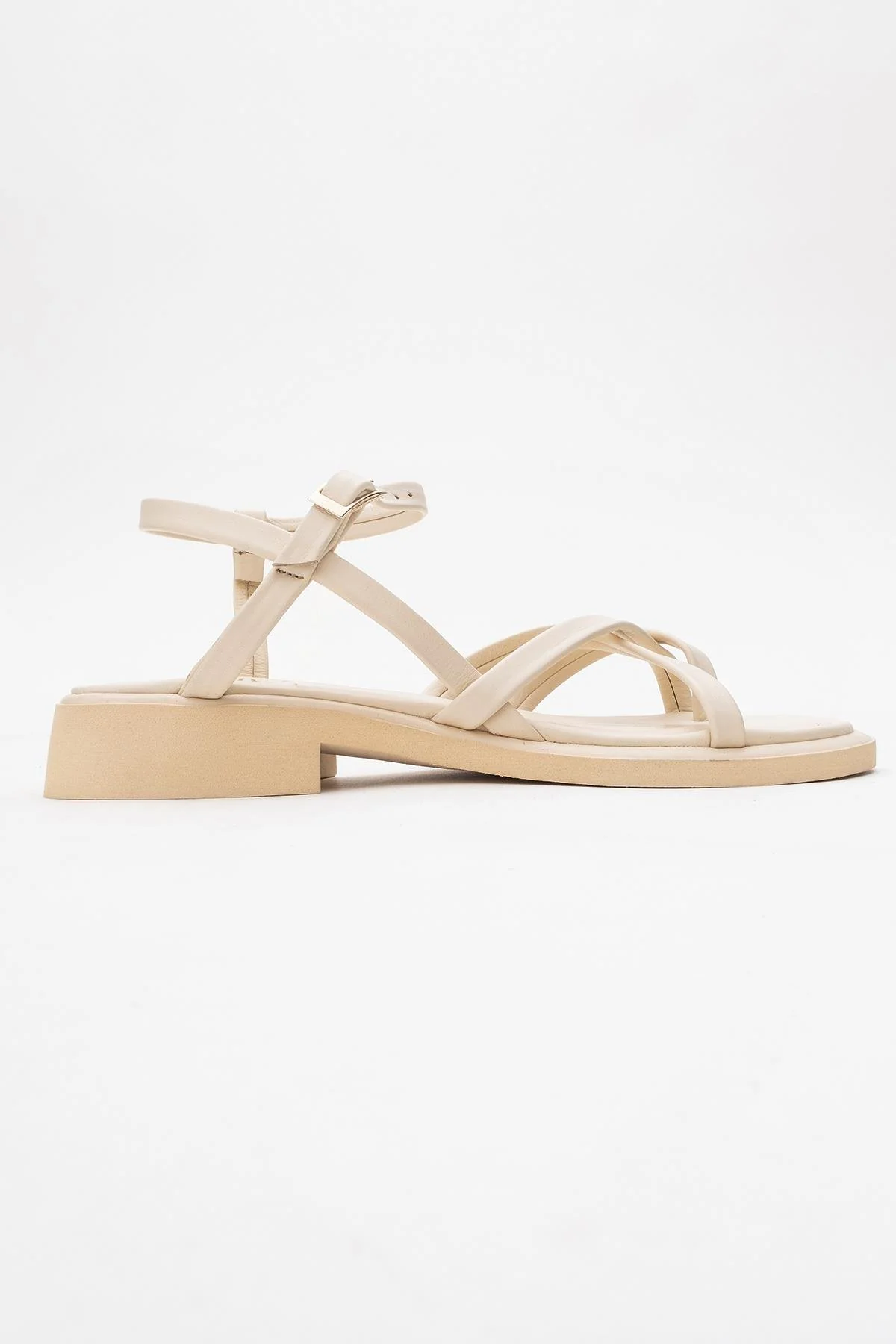 Antas - Beige Leather Sandals (Women) - Image 6
