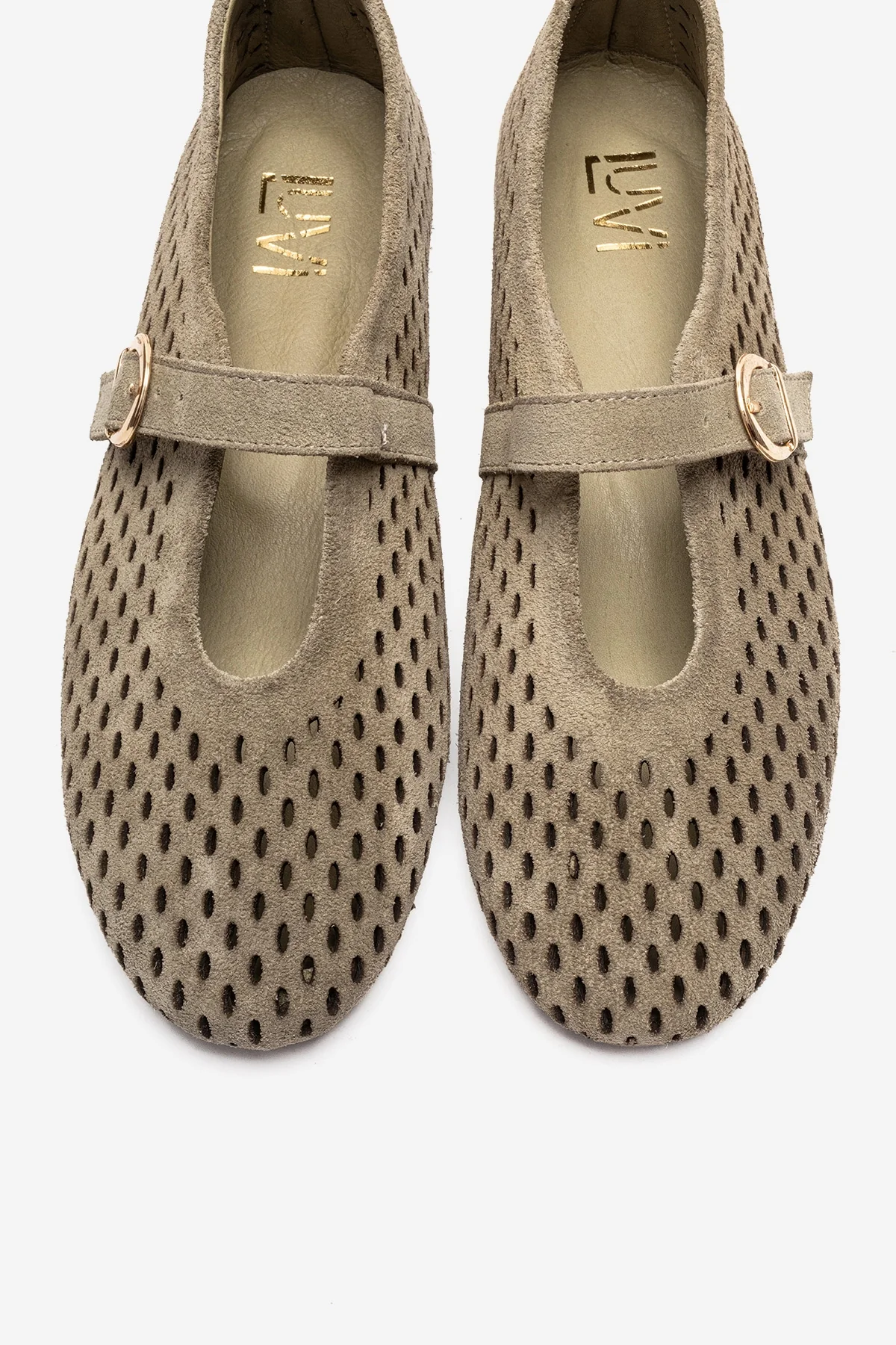 ARIAN - Green Suede Genuine Leather Ballet Flat (Women) - Image 2