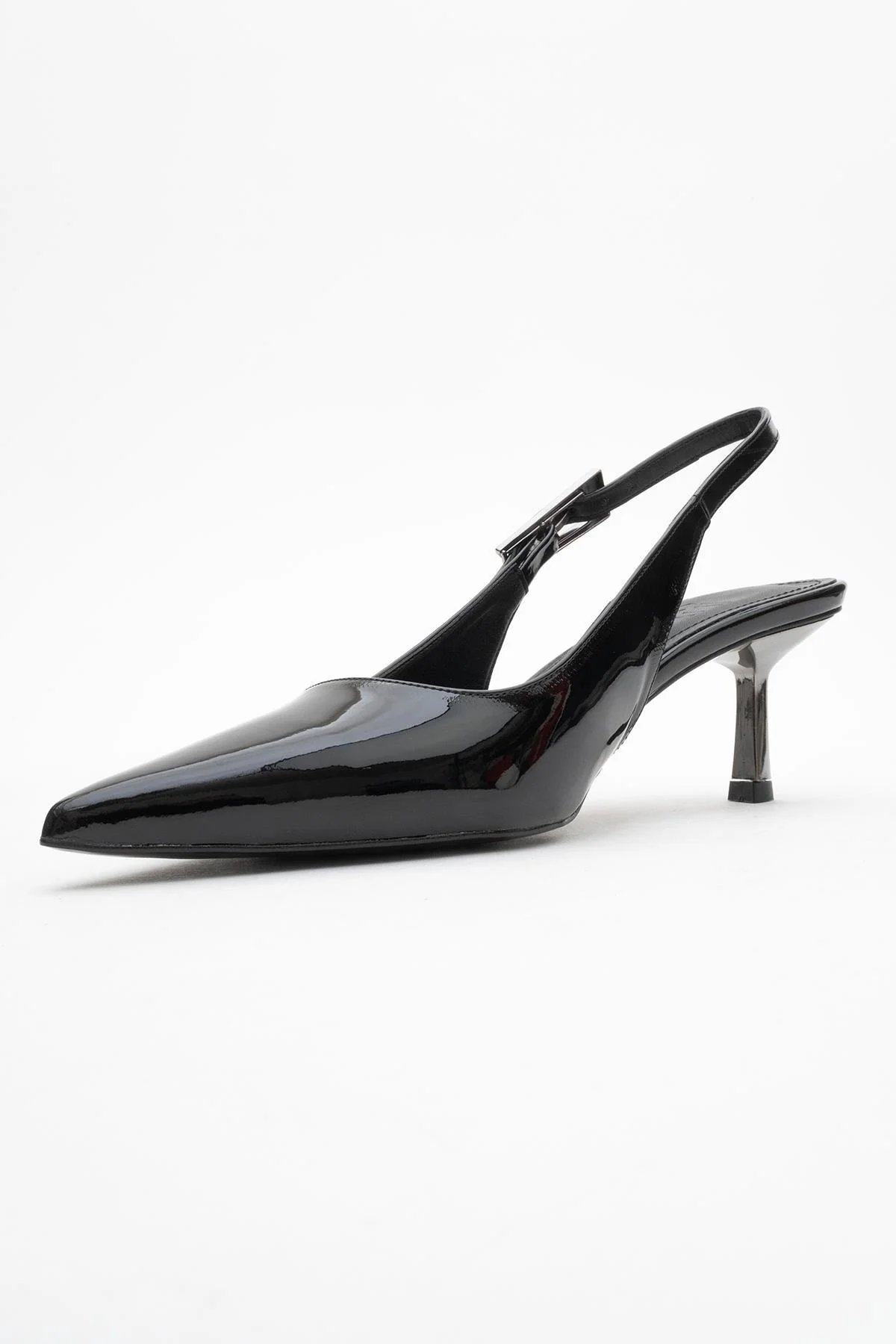 Arty - Black Patent Slingback Heeled Shoe (Women) - Image 4