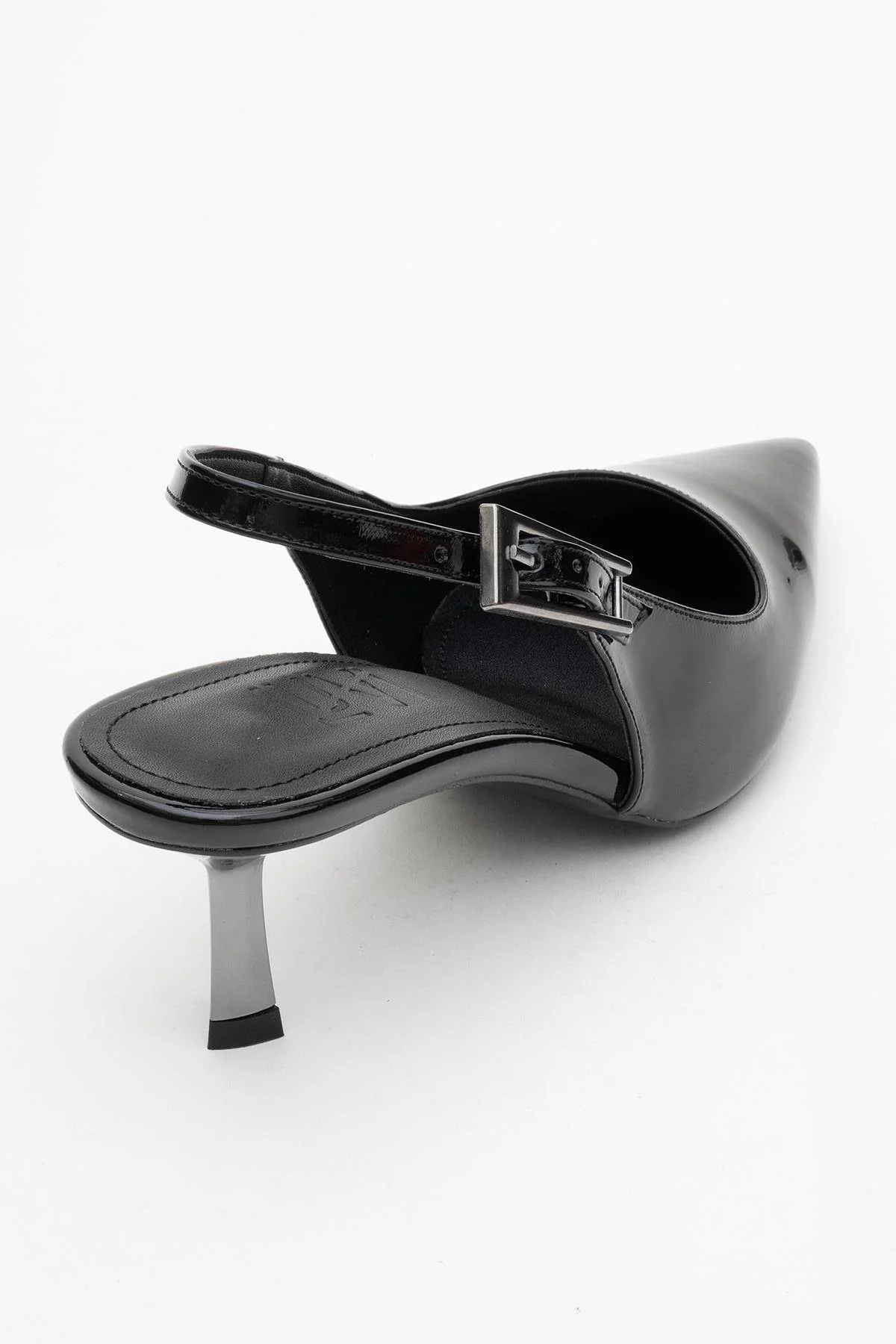 Arty - Black Patent Slingback Heeled Shoe (Women) - Image 5