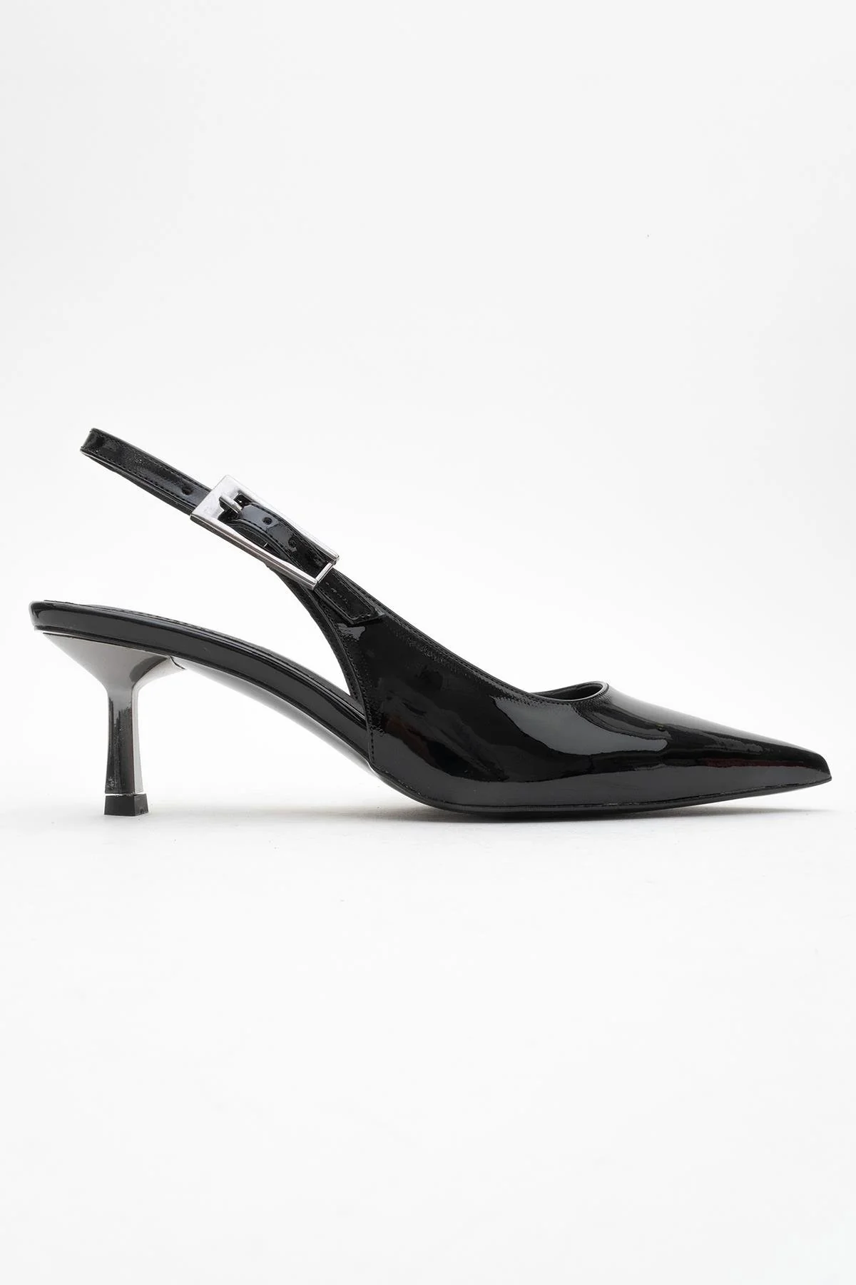 Arty - Black Patent Slingback Heeled Shoe (Women) - Image 6