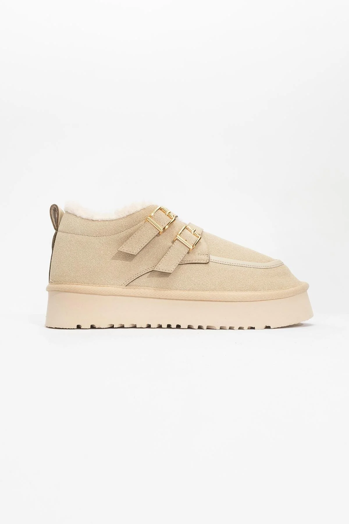 Assos - Beige Suede Short Ankle Boot (Women) - Image 4