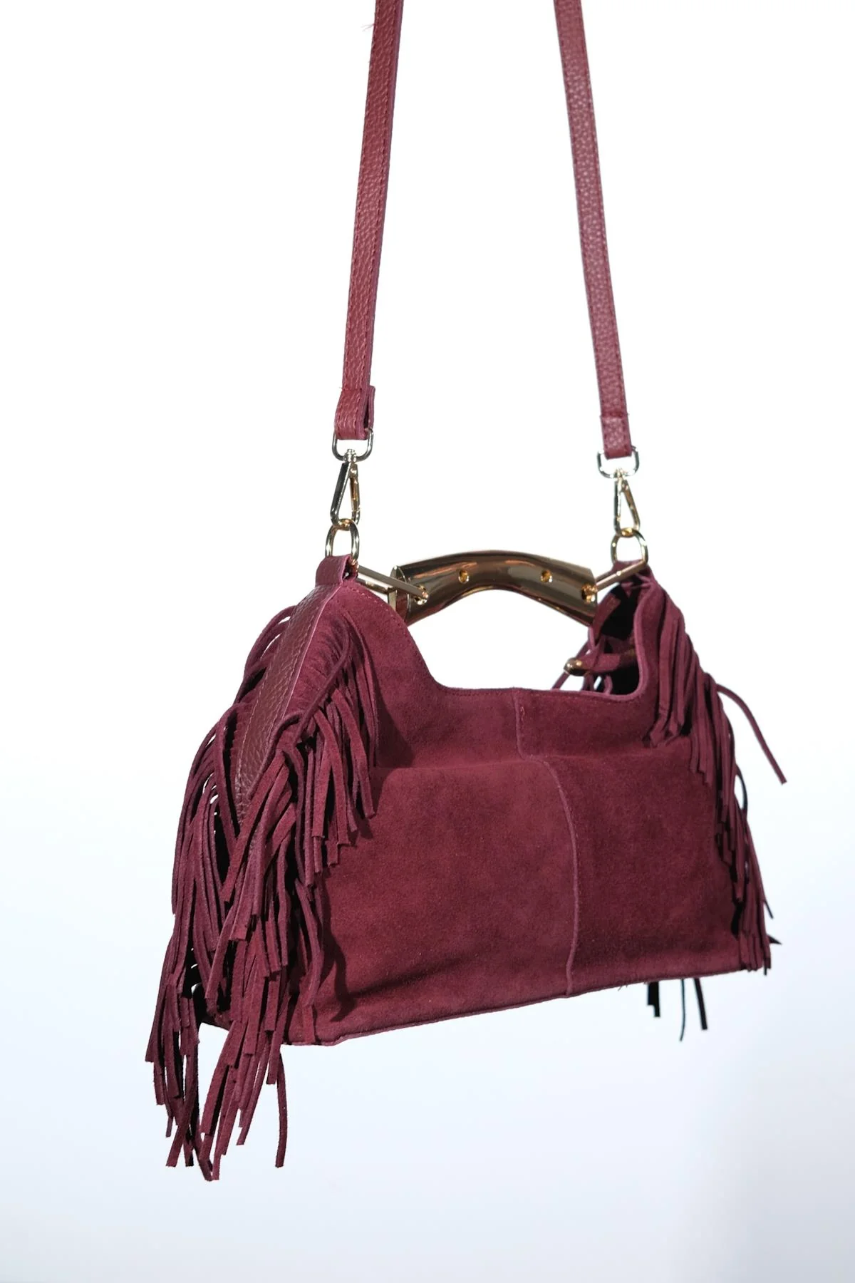 ASTREN - Burgundy Genuine Leather Shoulder Bag (Women) - Image 3