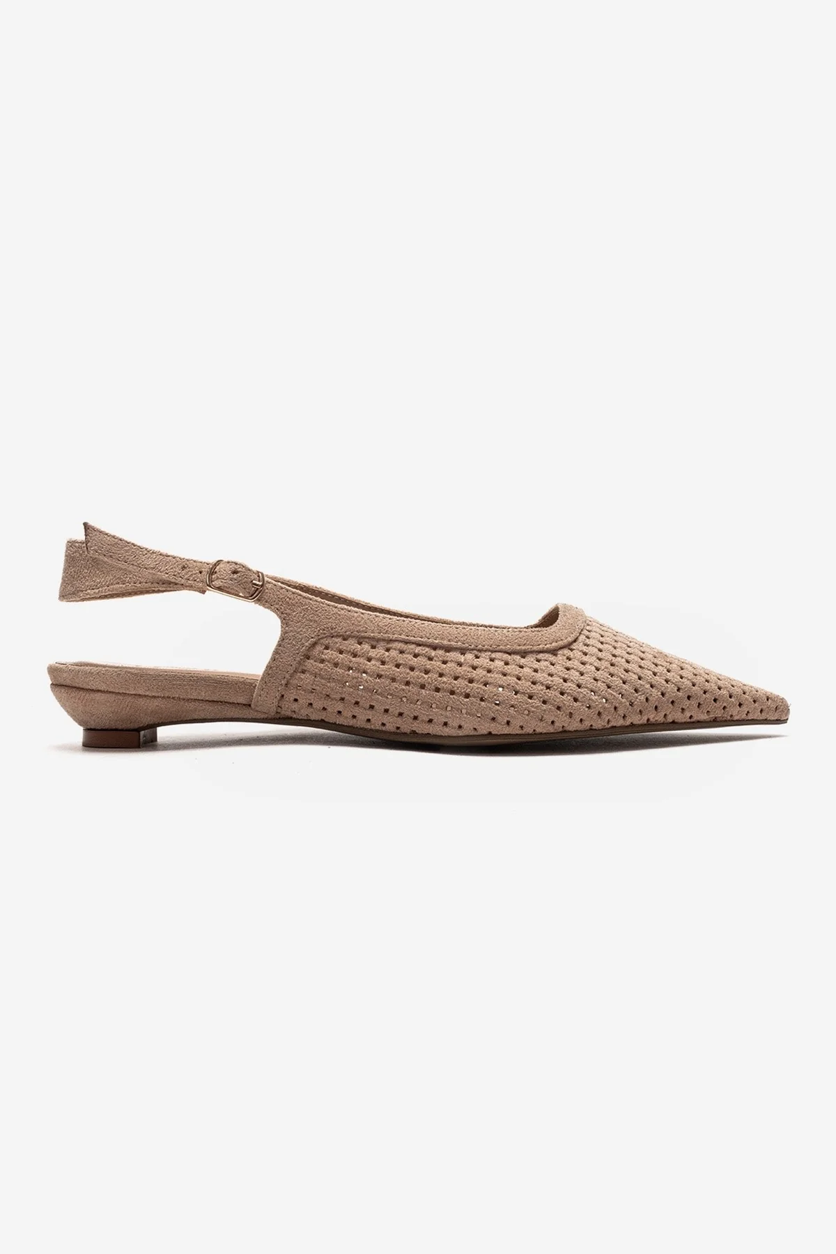 AVIVA - Beige Genuine Leather Pointed Toe Low Block Heel Pump (Women) - Image 4