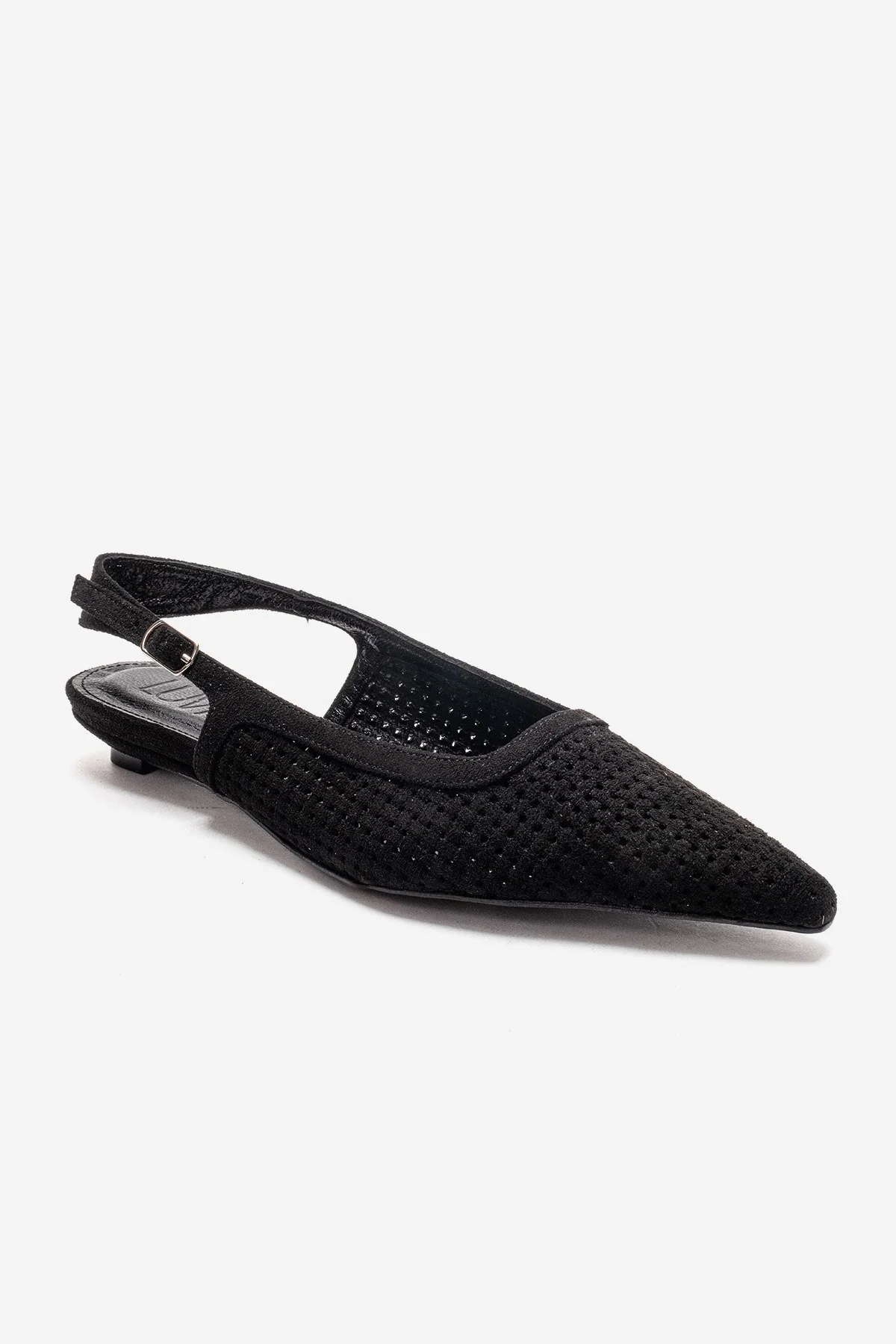 AVIVA - Black Genuine Leather Pointed Toe Low Block Heel Pump (Women) - Image 3