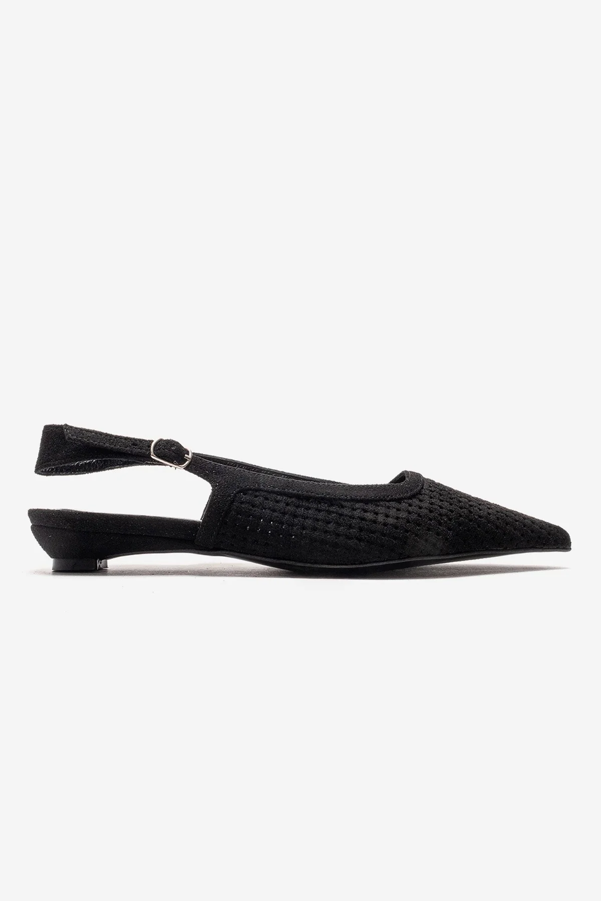 AVIVA - Black Genuine Leather Pointed Toe Low Block Heel Pump (Women) - Image 4