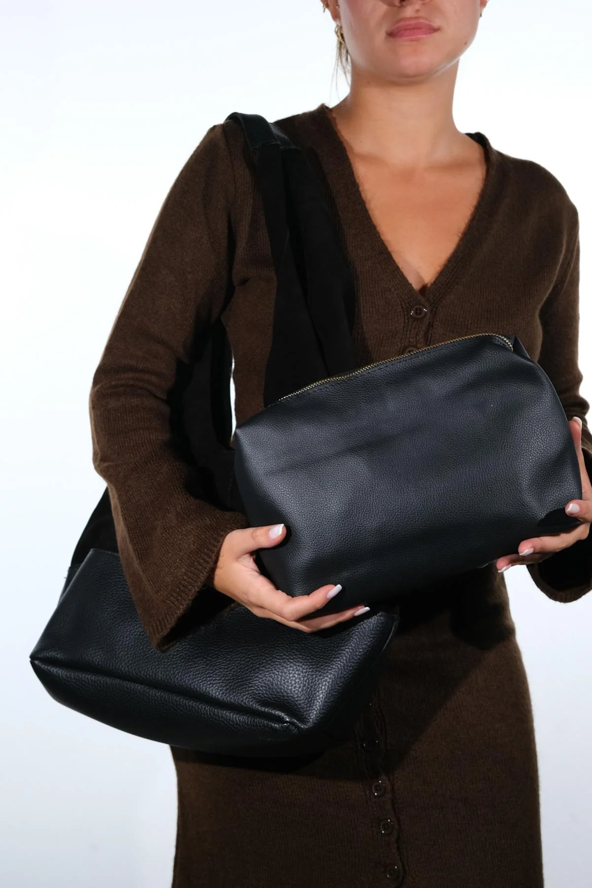 AVOS - Black Genuine Suede Leather Shoulder Bag (Women) - Image 2