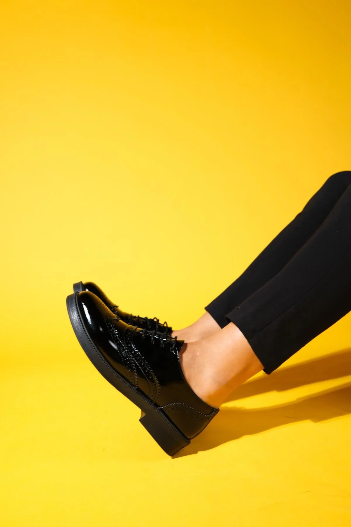 Avra - Black Patent Leather Oxford Shoes (Women) - Image 7