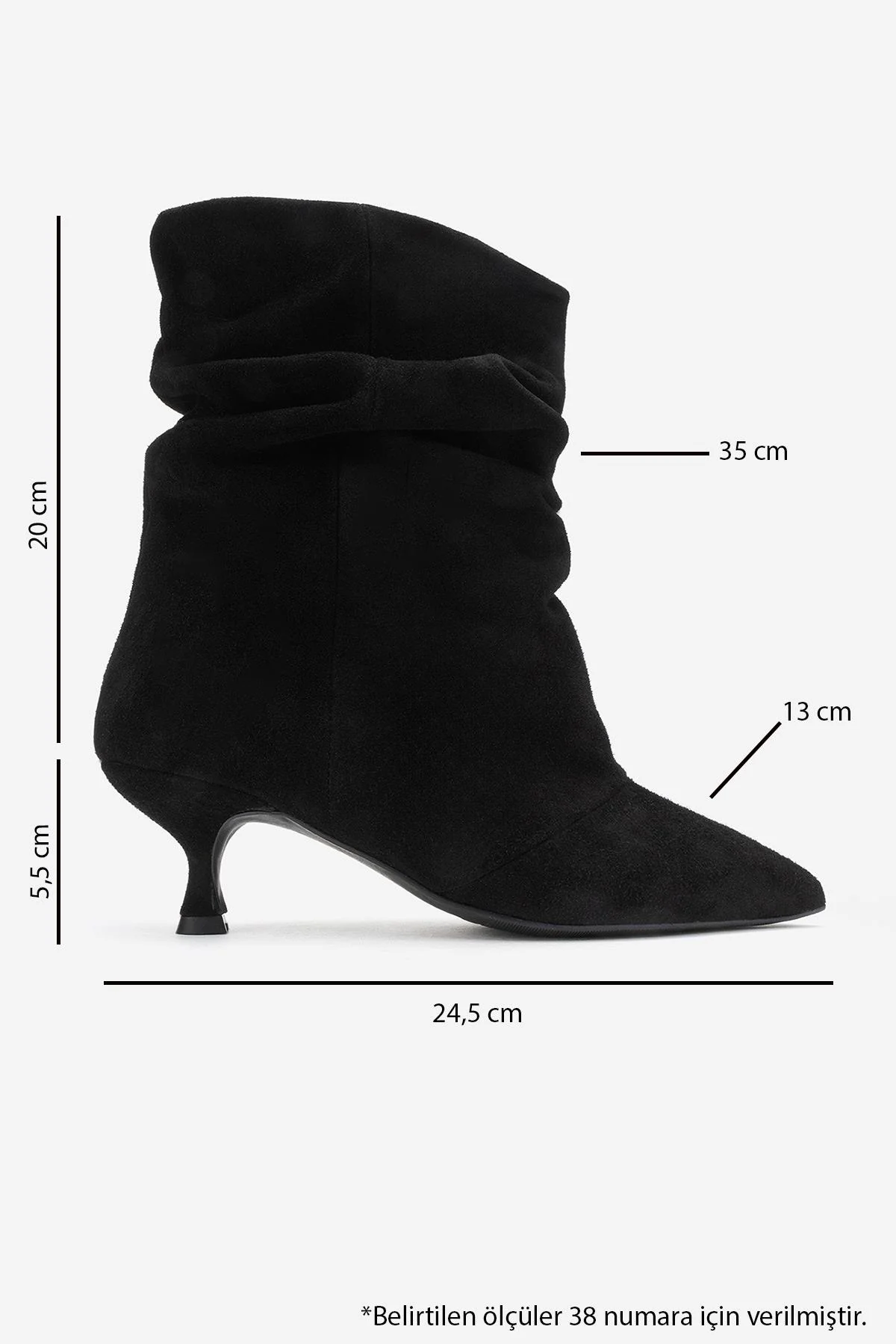 Balei - Black Suede Genuine Leather Short Heel Boot (Women) - Image 6