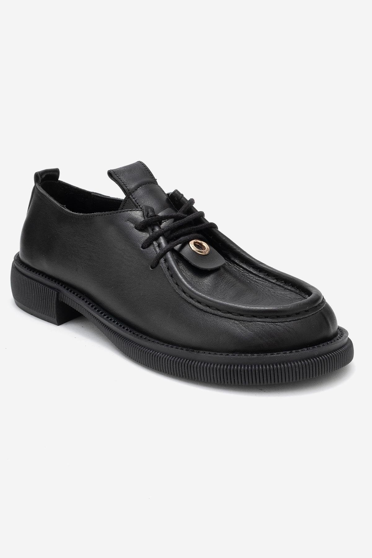 Band - Black Genuine Leather Lace-Up Loafer (Women) - Image 3