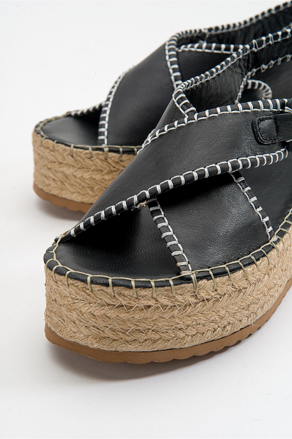Bellezza - Black Leather Platform Sandal (Women) - Image 5