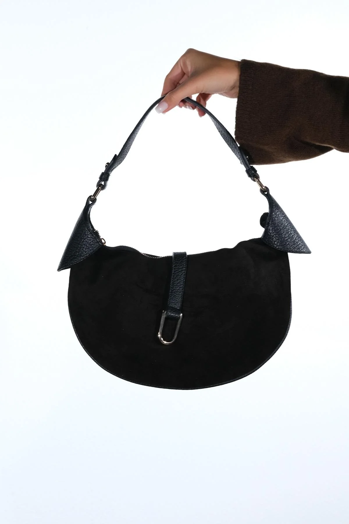 Bexley - Black Genuine Suede Leather Shoulder Bag (Women) - Image 2