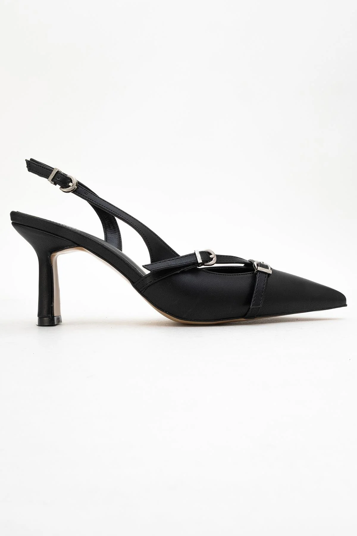 Biana - Black Buckle Pointed Toe Pump (Women) - Image 6