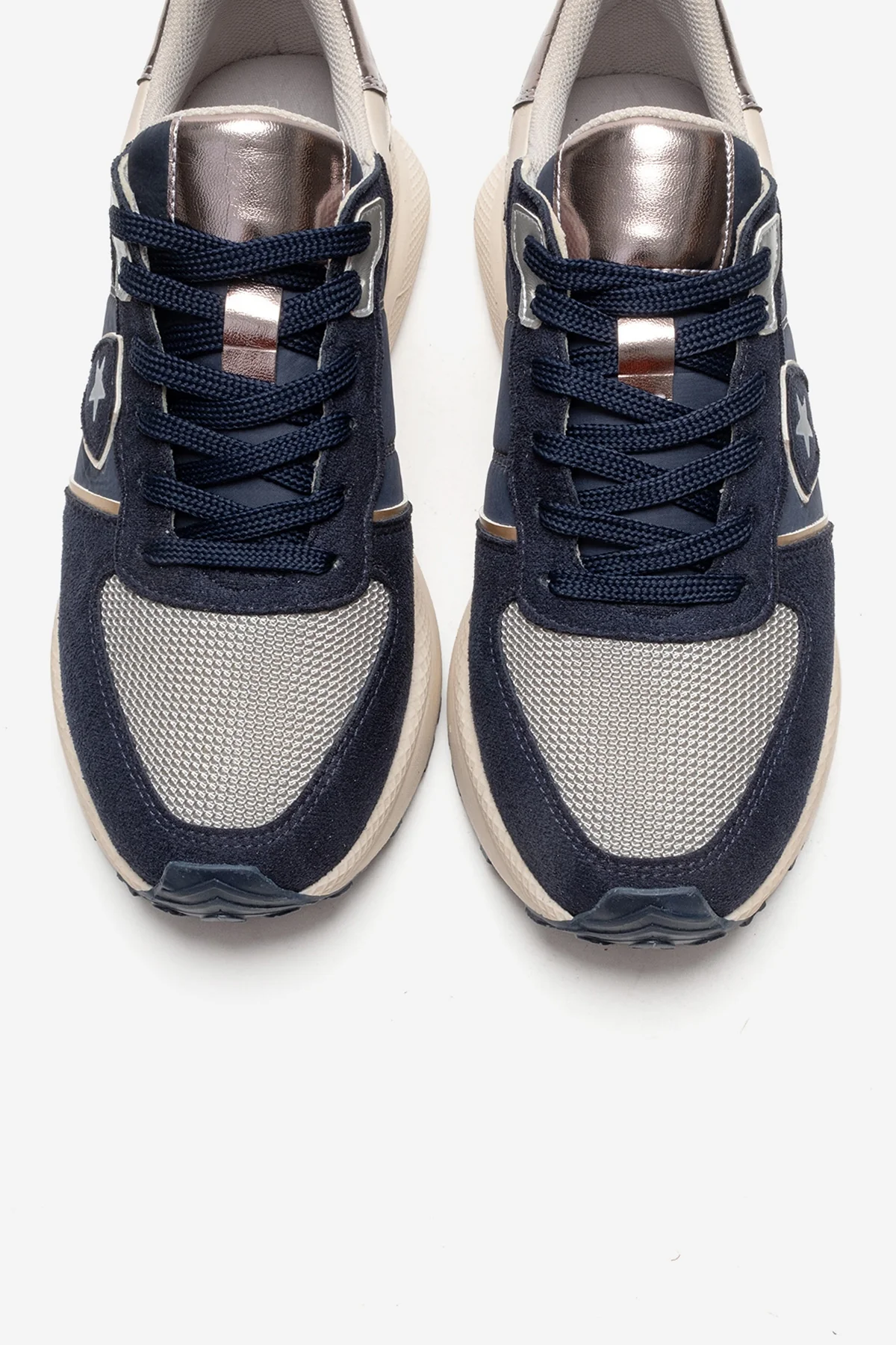 BIELLA - Navy Suede Genuine Leather Sneaker (Women) - Image 2