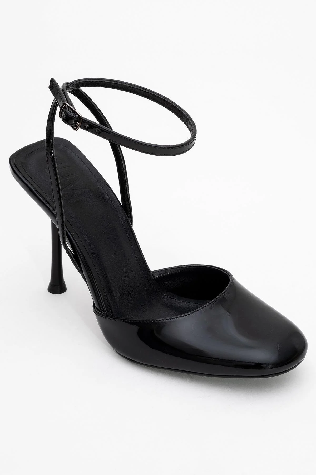 Blues - Black Patent Round Toe Ankle-Tie High Heel (Women) - Image 3