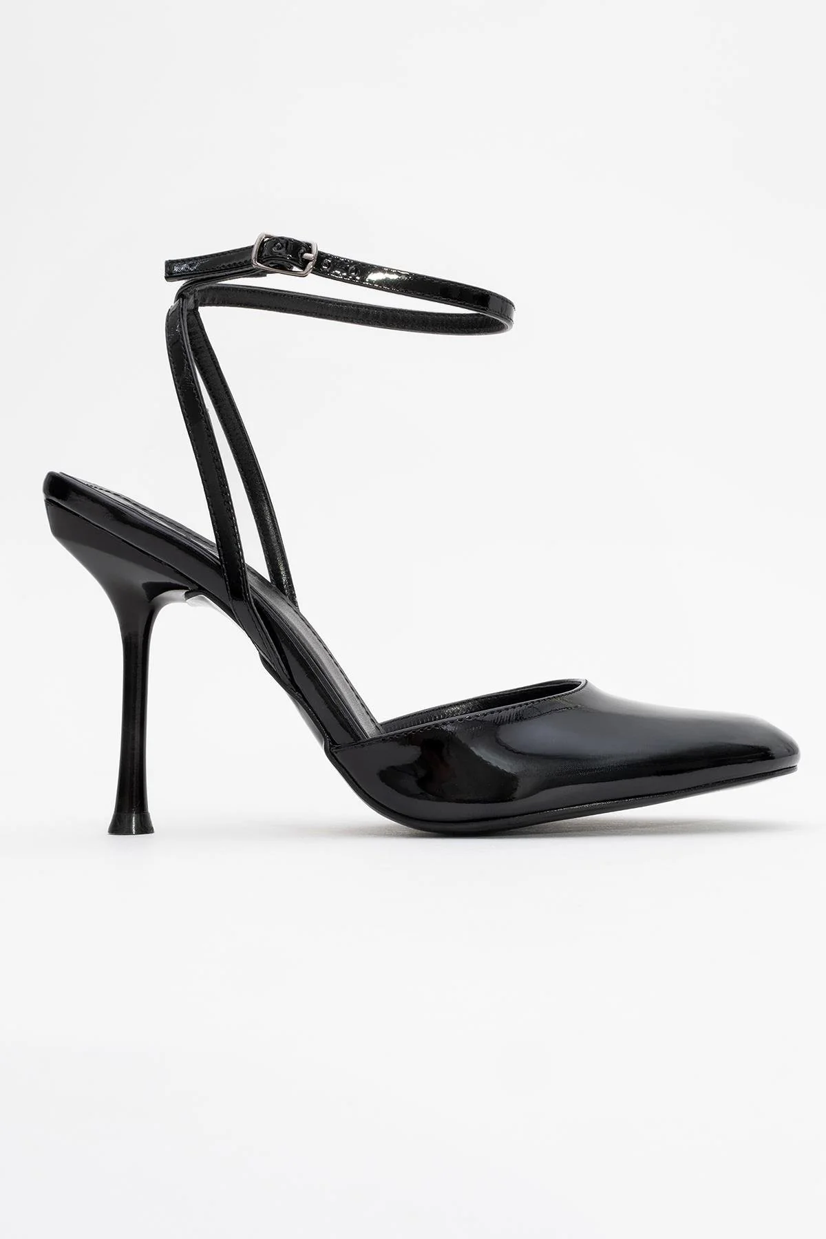 Blues - Black Patent Round Toe Ankle-Tie High Heel (Women) - Image 6