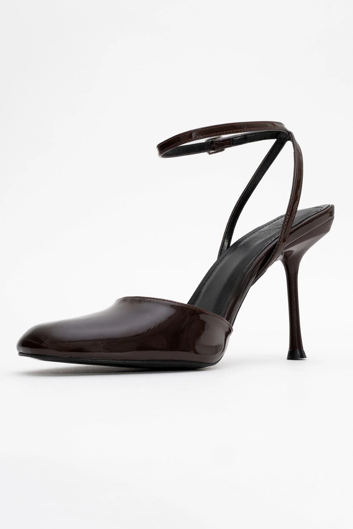 Blues - Brown Patent Round Toe Ankle-Tie High Heel (Women) - Image 4