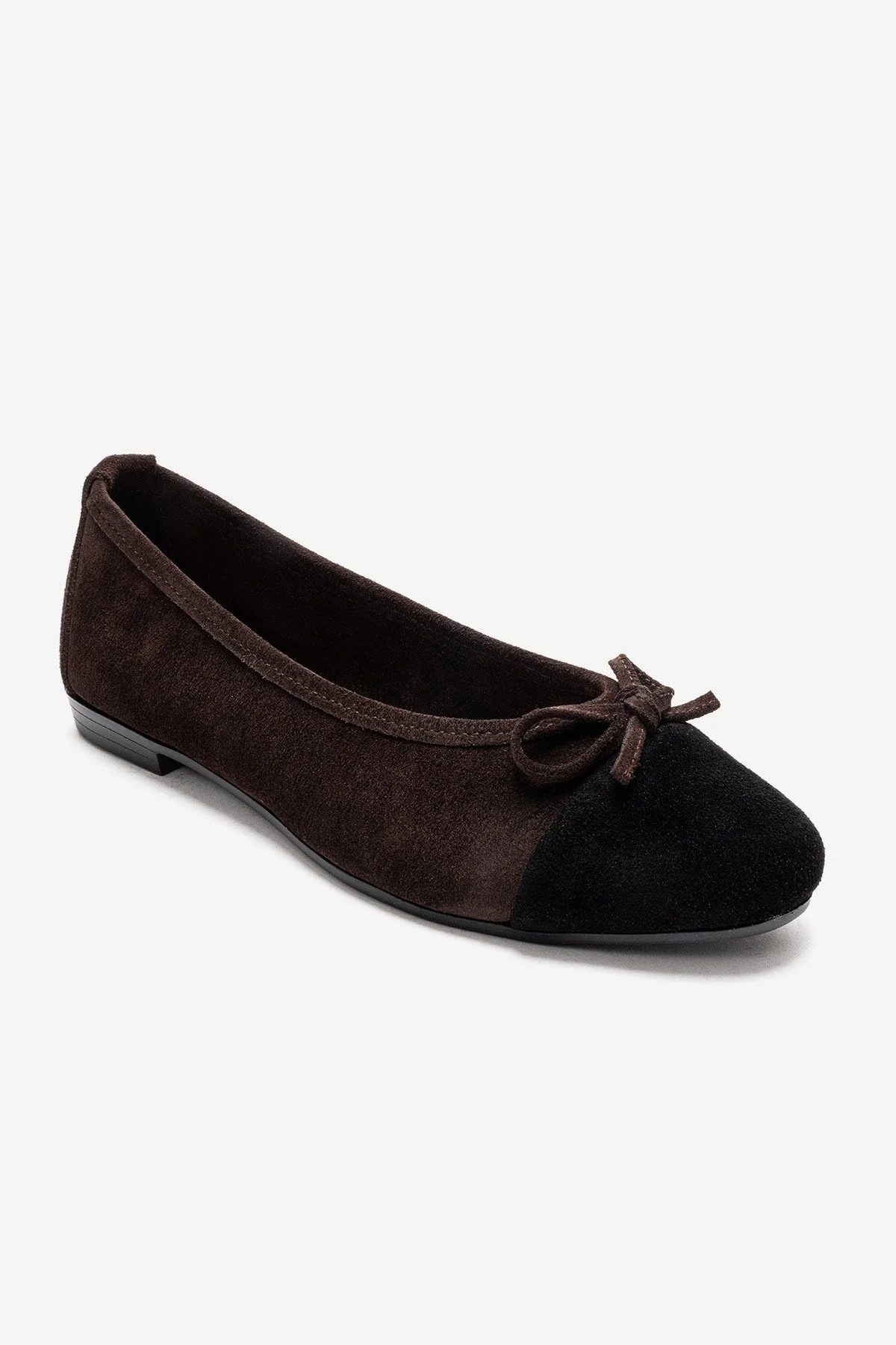 BOLEO - Brown/Black Genuine Leather Ballet Flat (Women) - Image 3