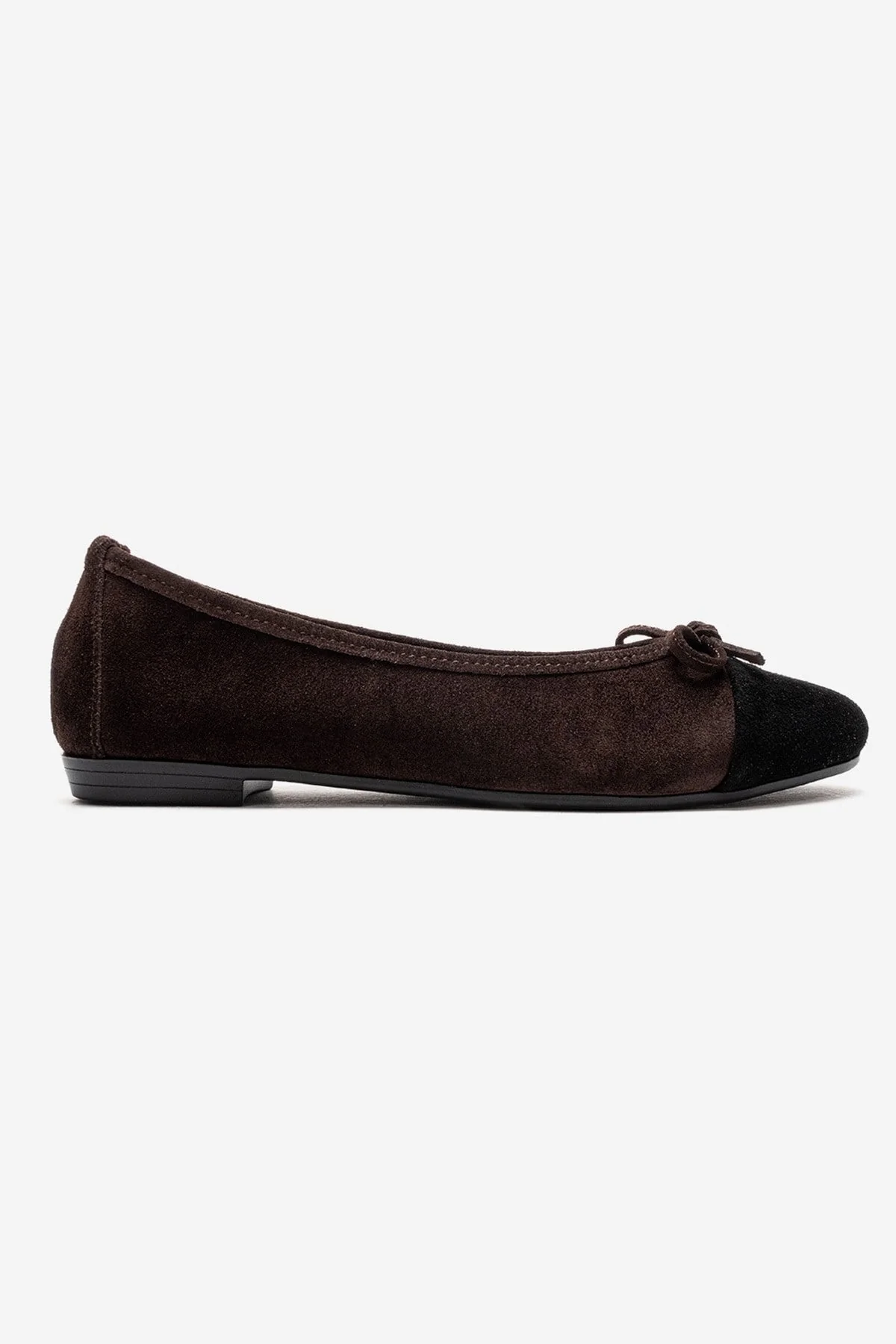 BOLEO - Brown/Black Genuine Leather Ballet Flat (Women) - Image 4