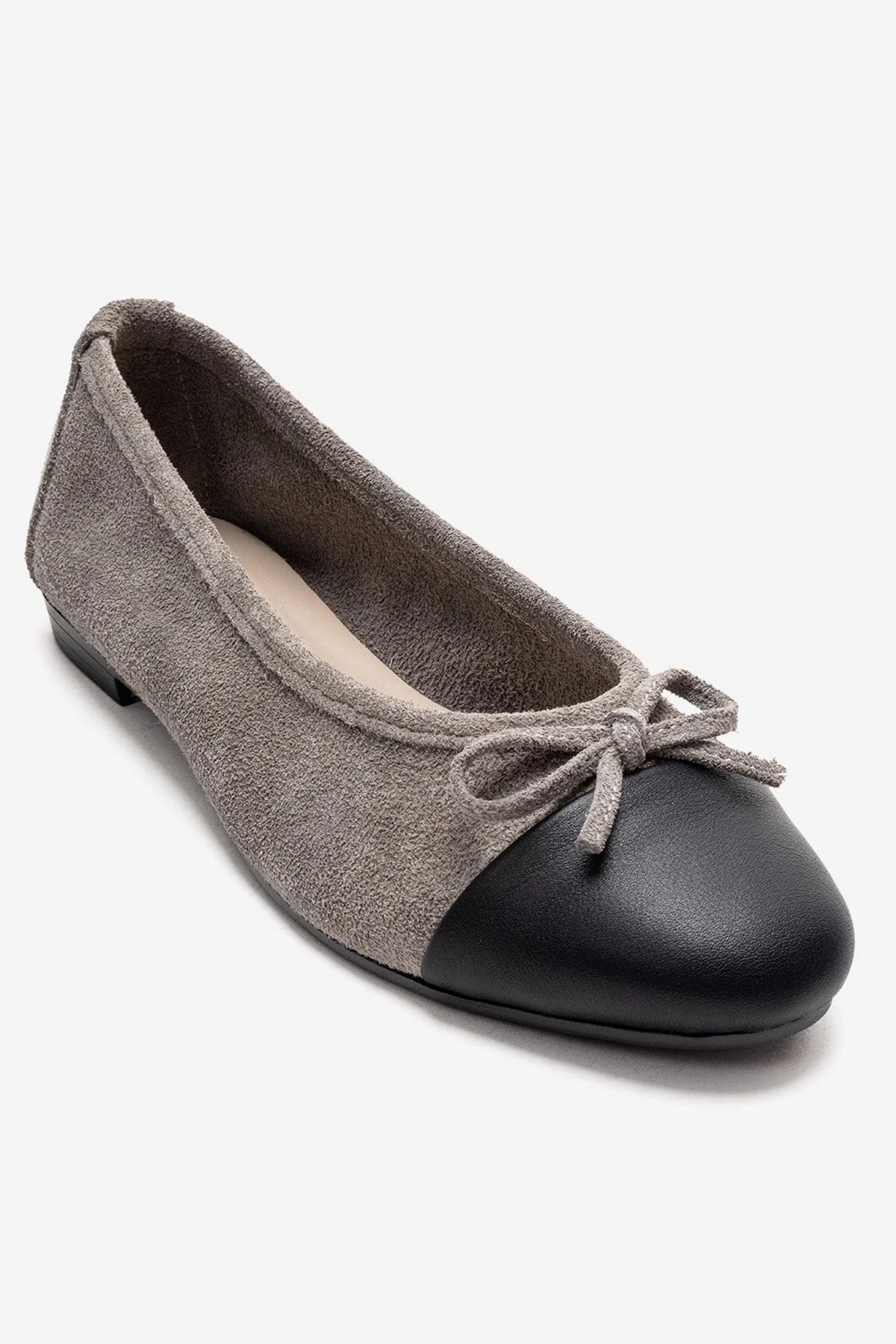 BOLEO - Gray Genuine Leather Ballet Flat (Women) - Image 3