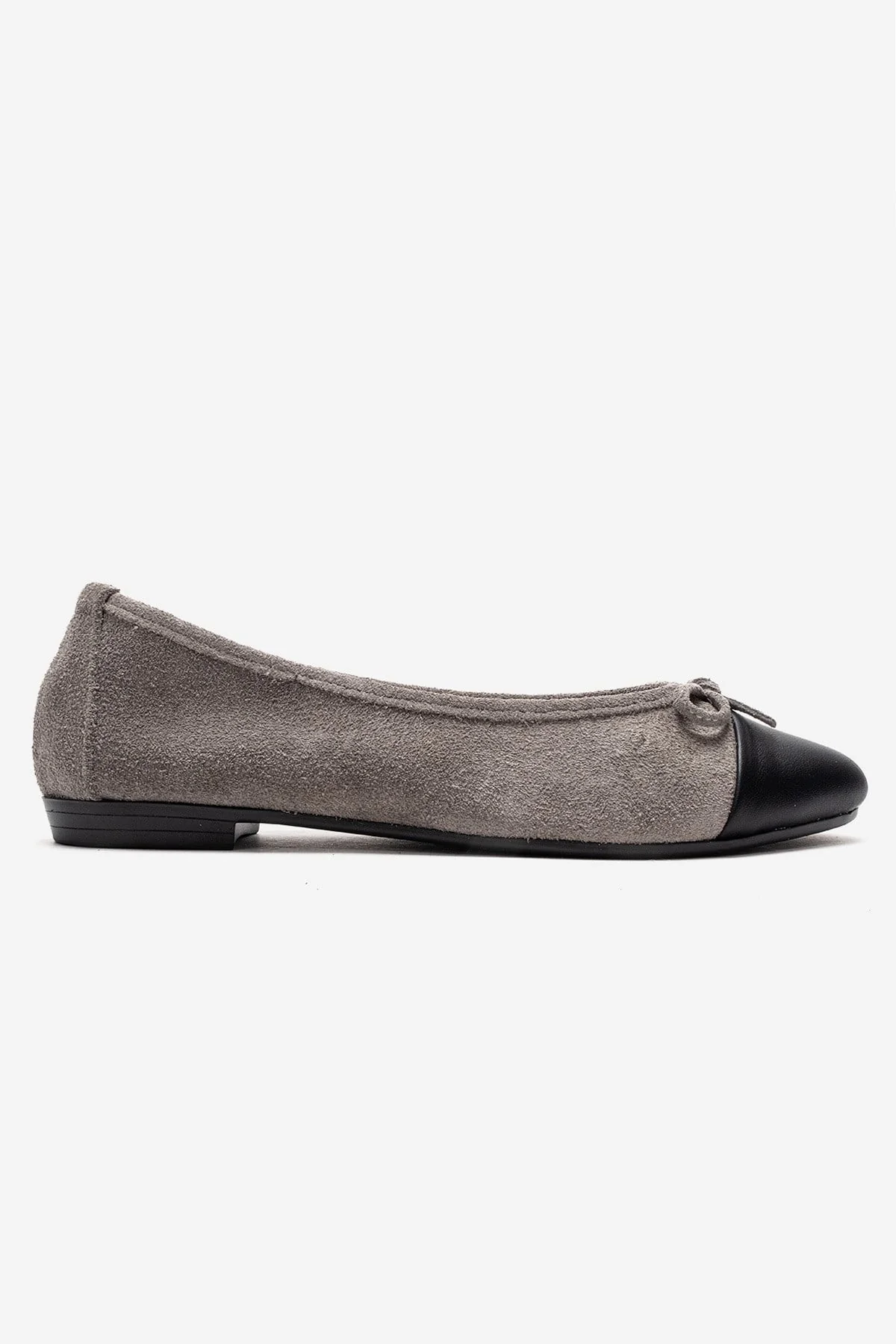 BOLEO - Gray Genuine Leather Ballet Flat (Women) - Image 4