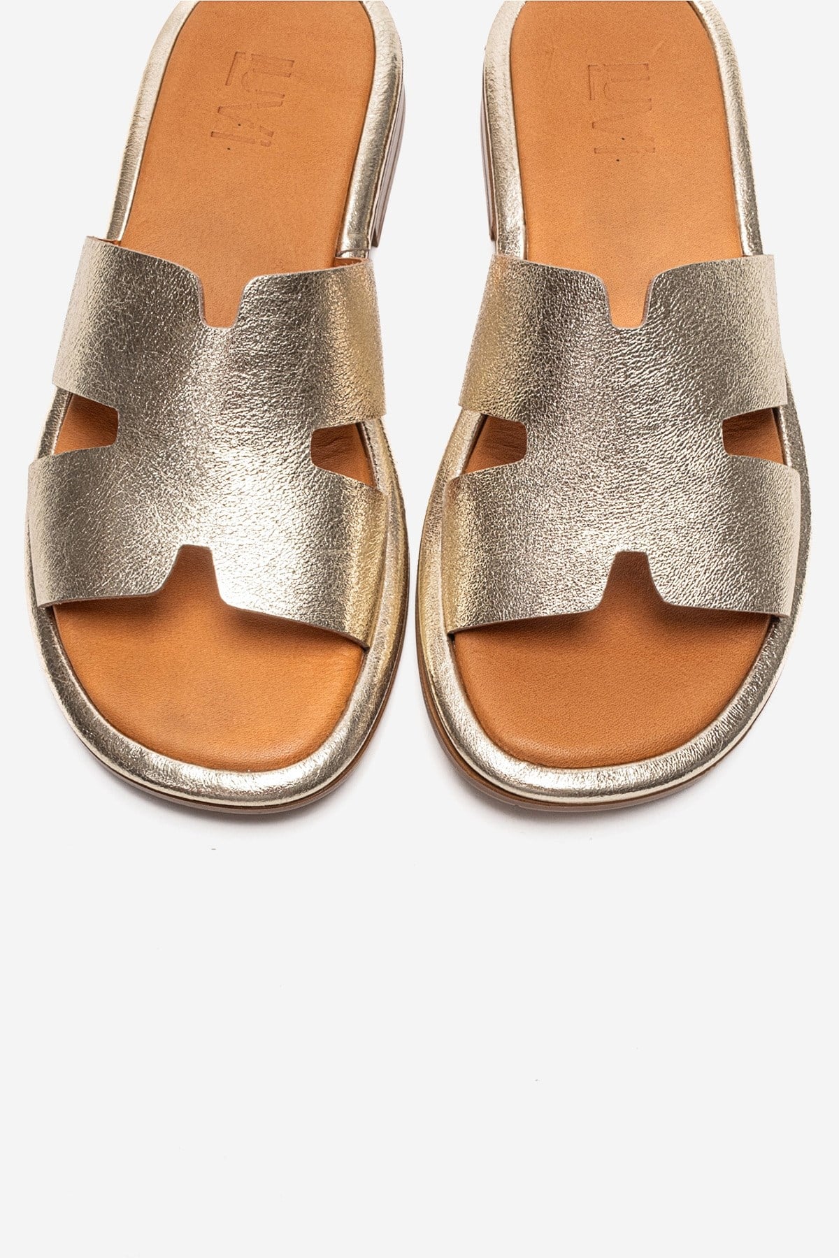 BRIO - Gold Genuine Leather Slide (Women) - Image 2