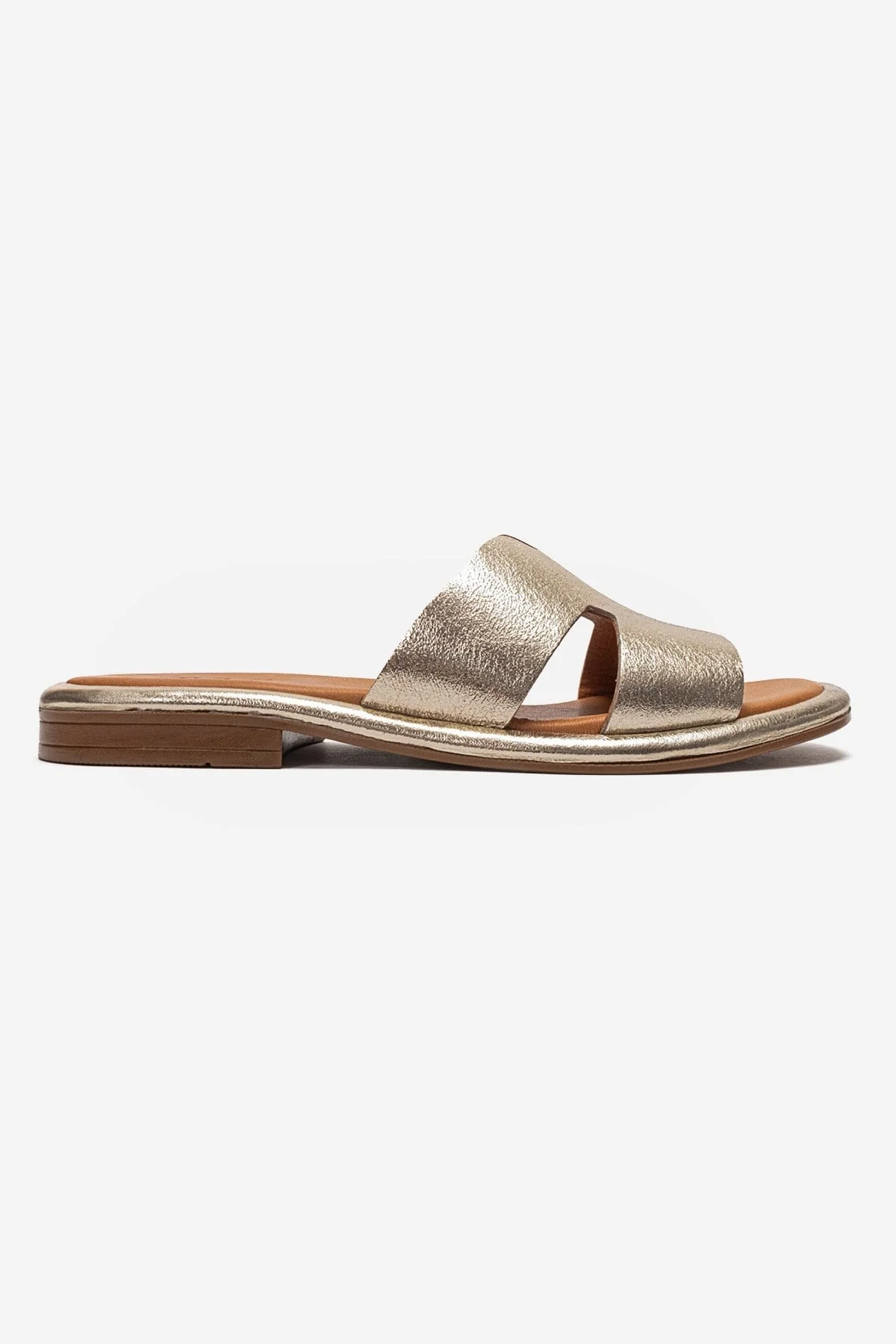 BRIO - Gold Genuine Leather Slide (Women) - Image 4