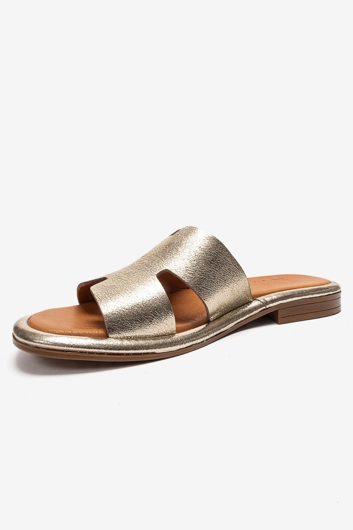 BRIO - Gold Genuine Leather Slide (Women) - Image 6
