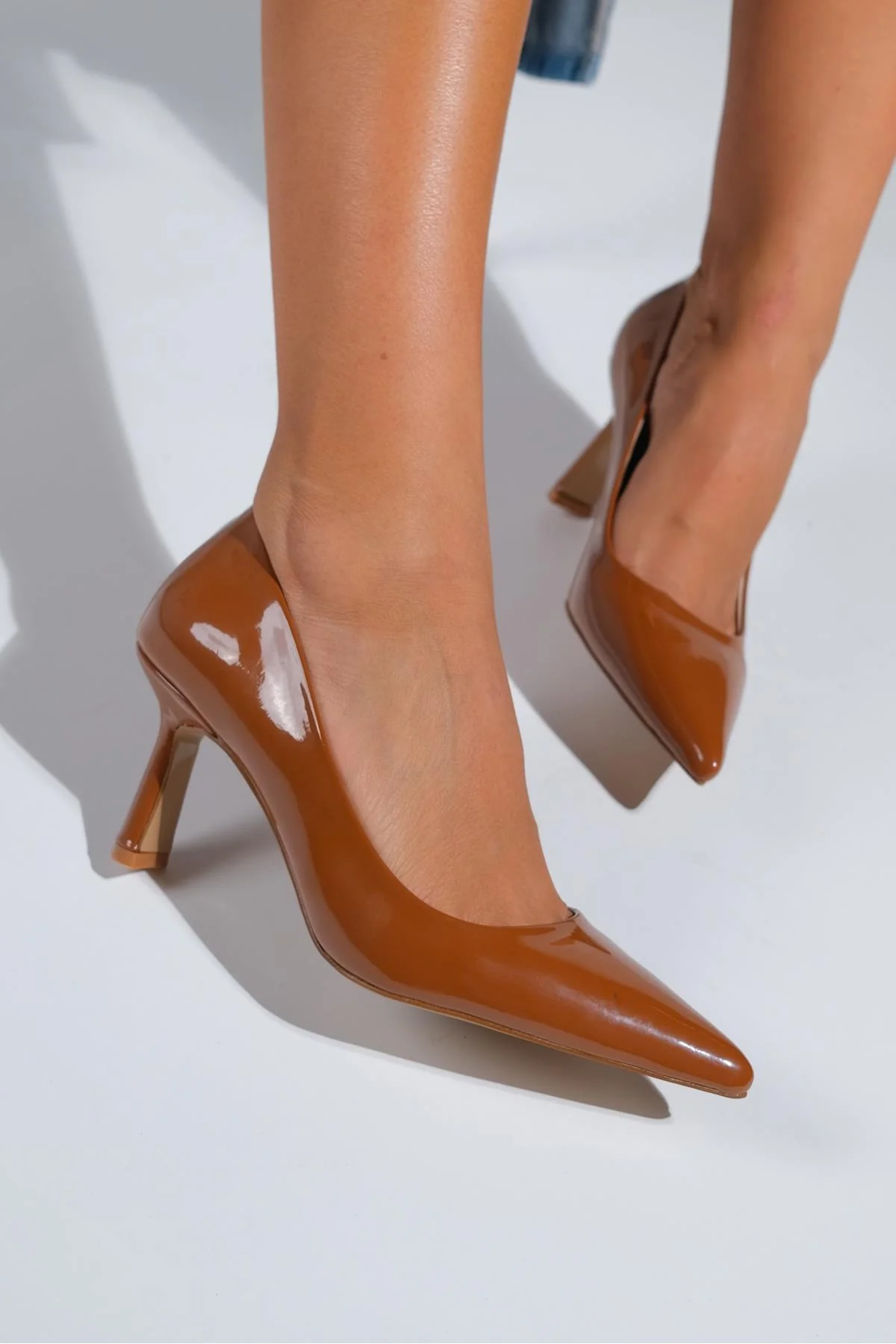 Calse - Cognac Patent Heeled Shoe (Women) - Image 5