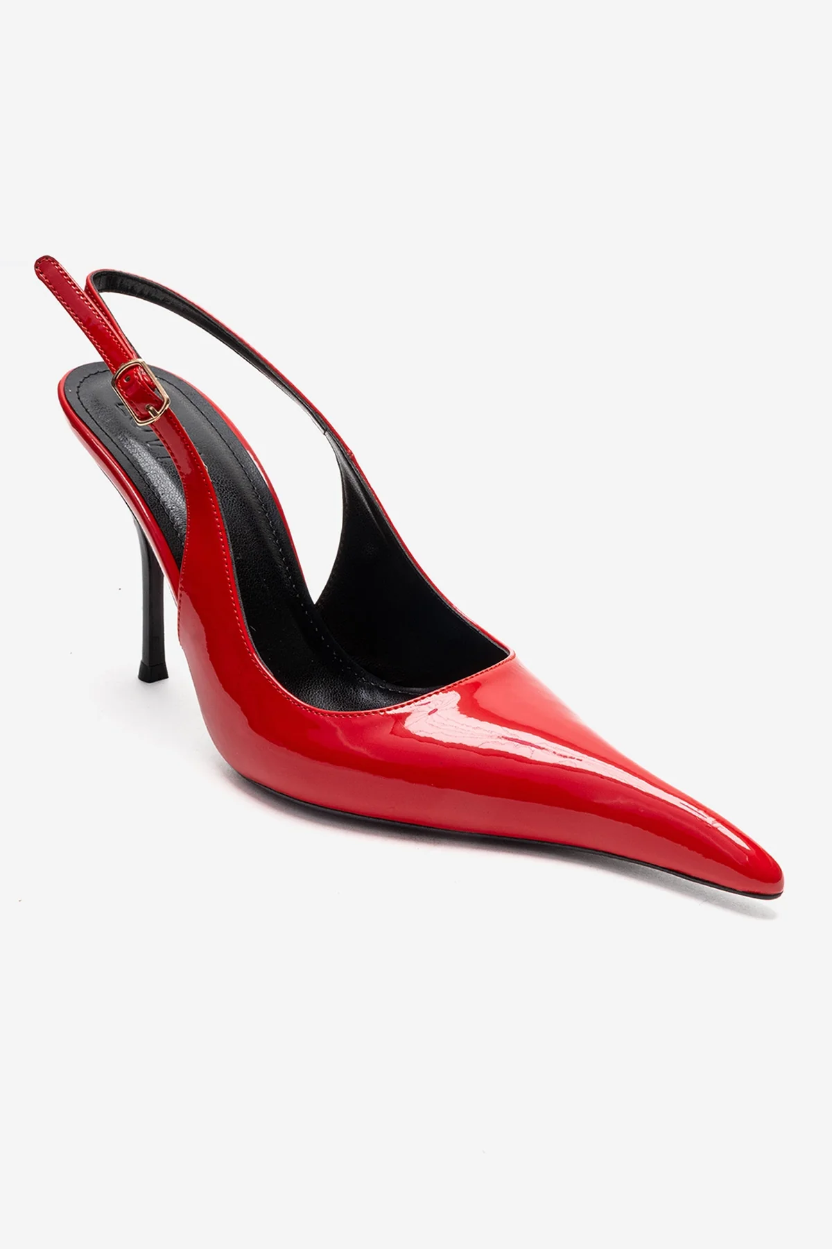 CANDY - Red Genuine Leather Patent Pointed-Toe Stiletto Pump (Women) - Image 3