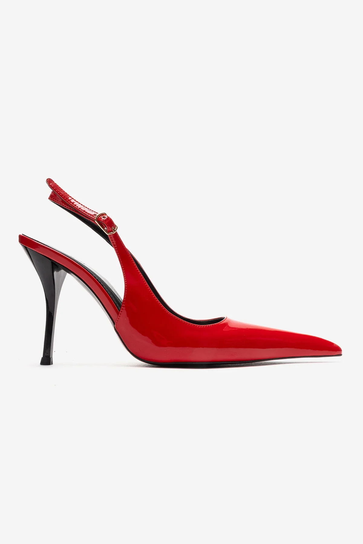 CANDY - Red Genuine Leather Patent Pointed-Toe Stiletto Pump (Women) - Image 4