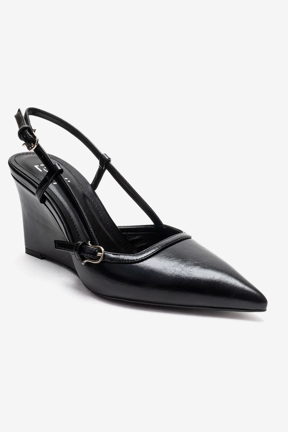 CELIA - Black Block Heel Pointed Toe Shoe (Women) - Image 3
