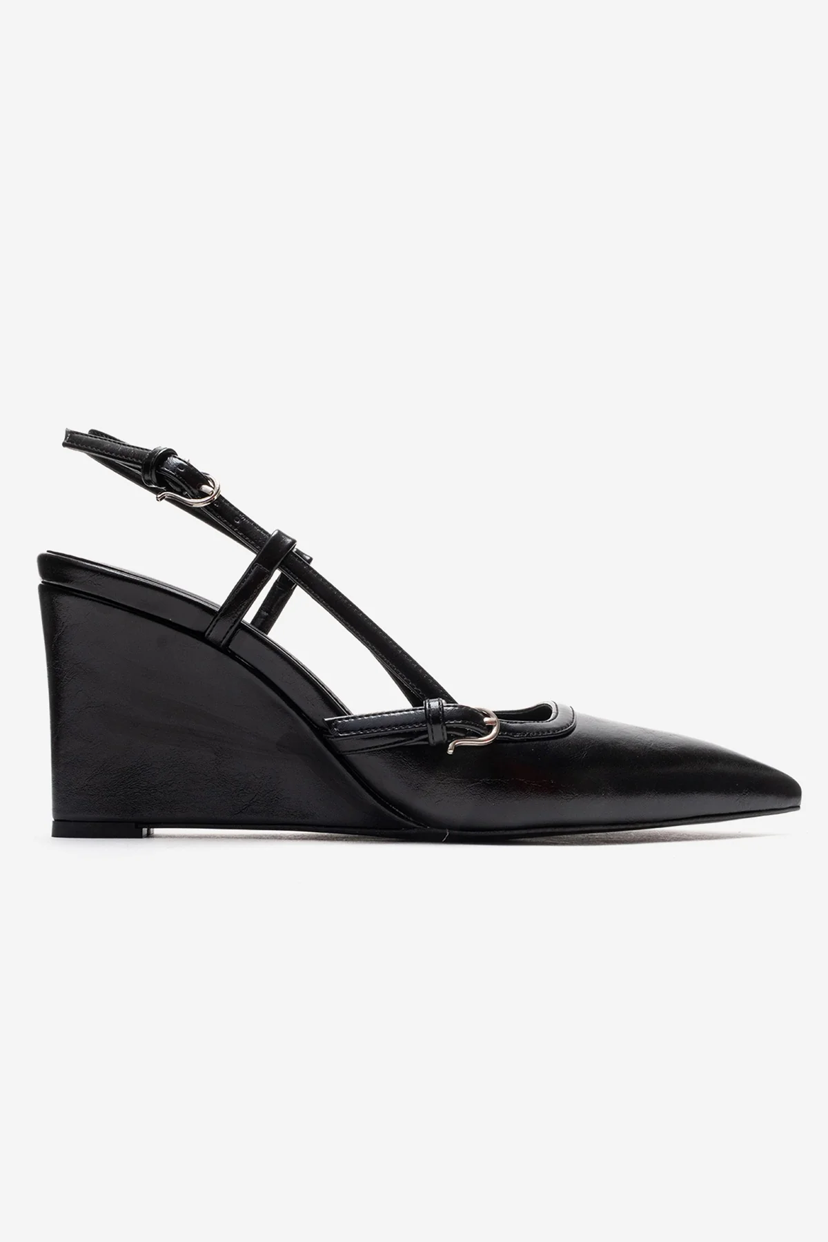 CELIA - Black Block Heel Pointed Toe Shoe (Women) - Image 4