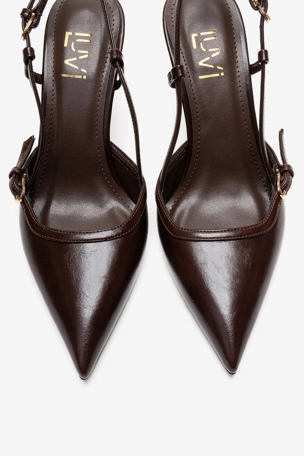 CELIA - Brown Block Heel Pointed Toe Shoe (Women) - Image 2