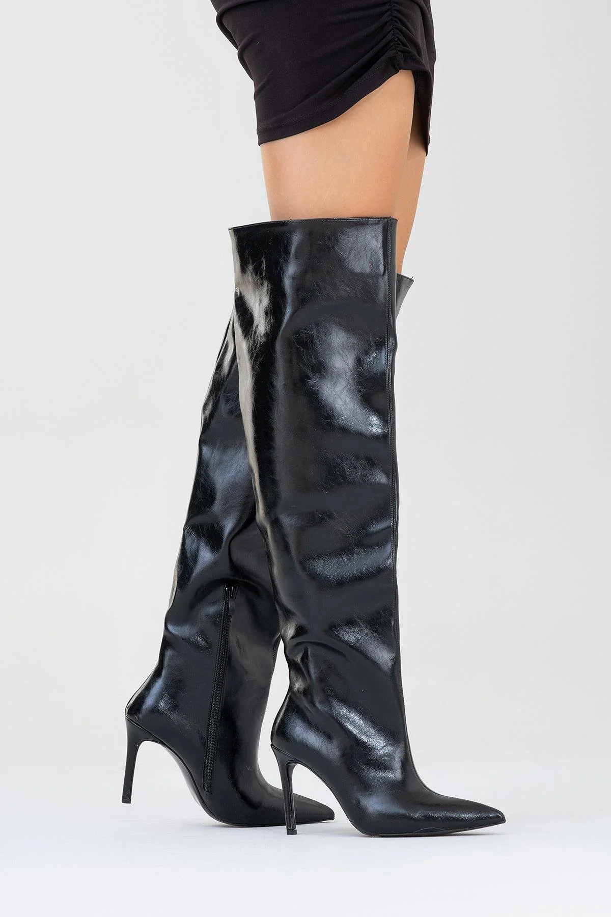 Cleja - Black Slim Heel Over-The-Knee Boot (Women) - Image 2