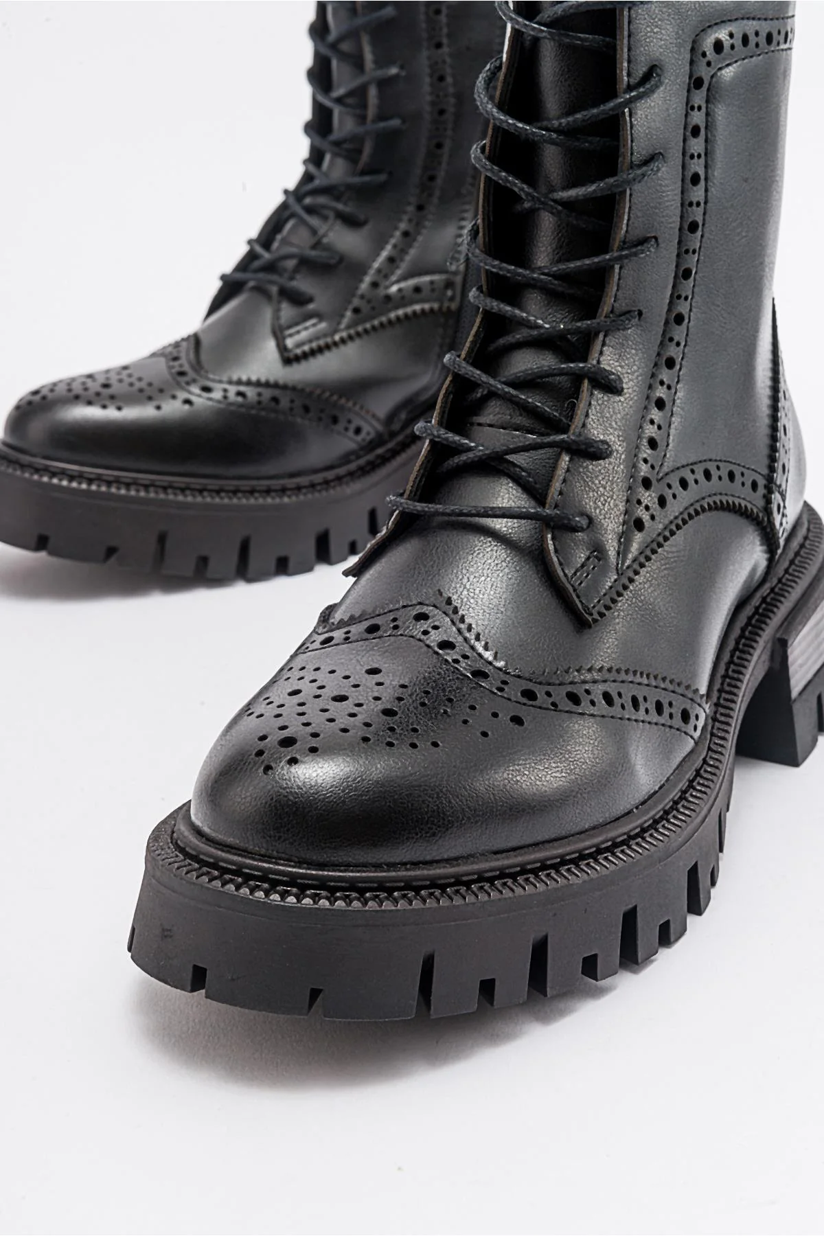 Coralo Black Lace‑Up Combat Boot (Women) - Image 4