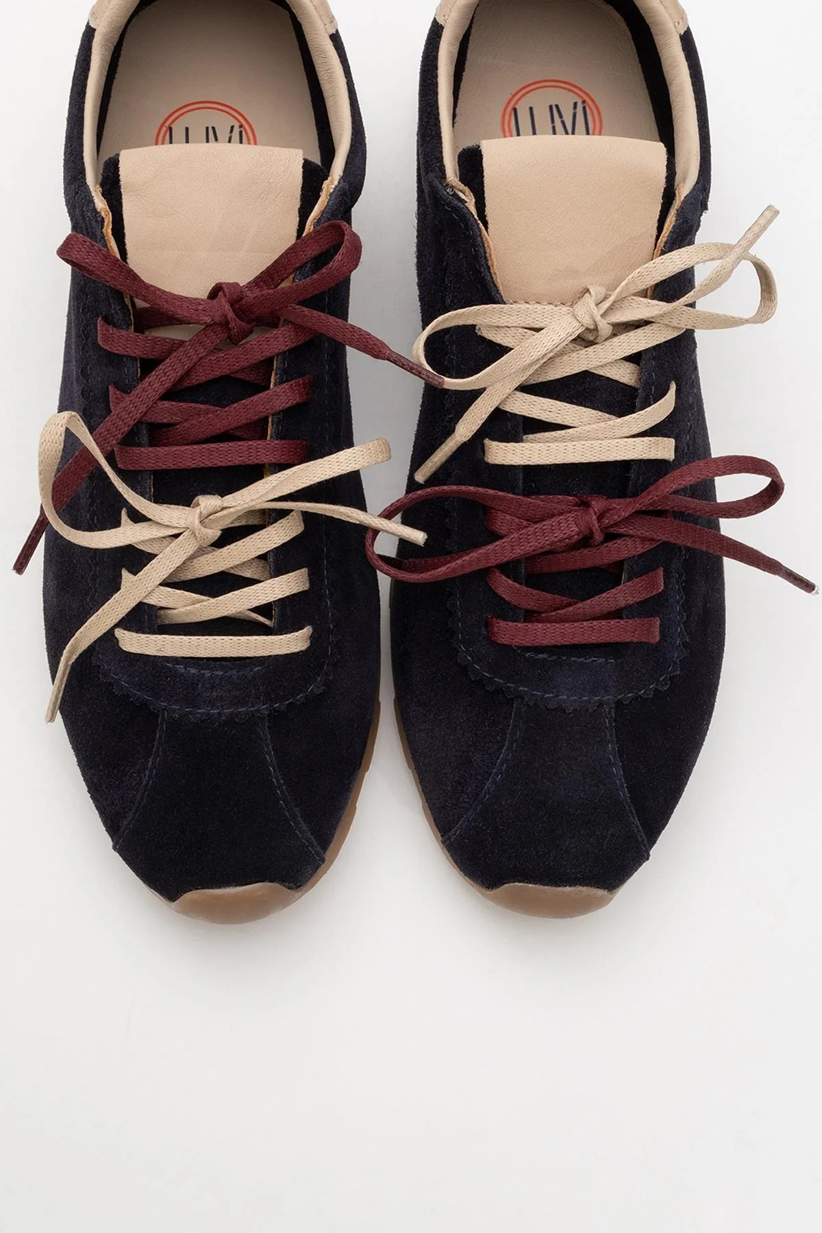 Crea - Navy Leather Sneakers (Women) - Image 3