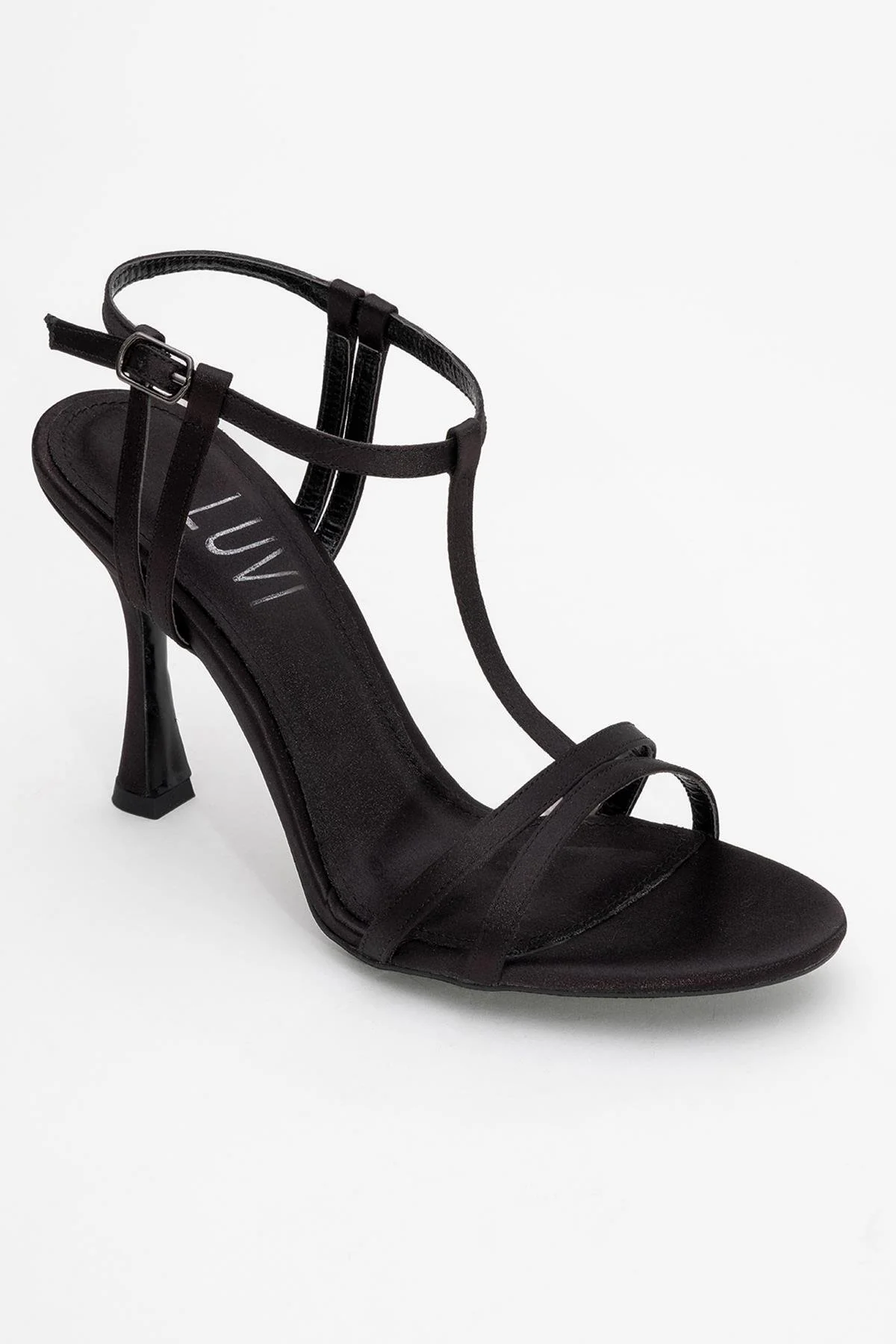 Credo - Black Satin High Heel Shoe (Women) - Image 3