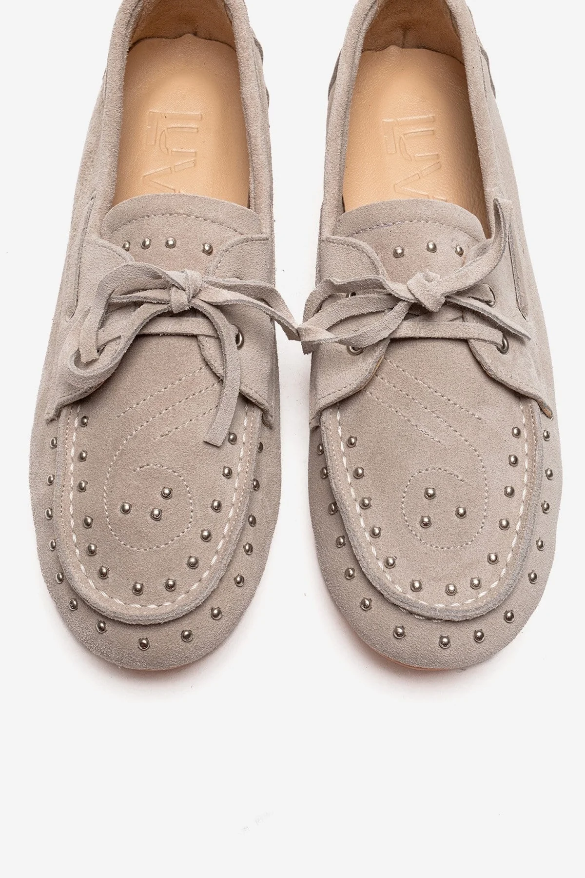 CUESTA - Beige Genuine Suede Leather Loafer (Women) - Image 2