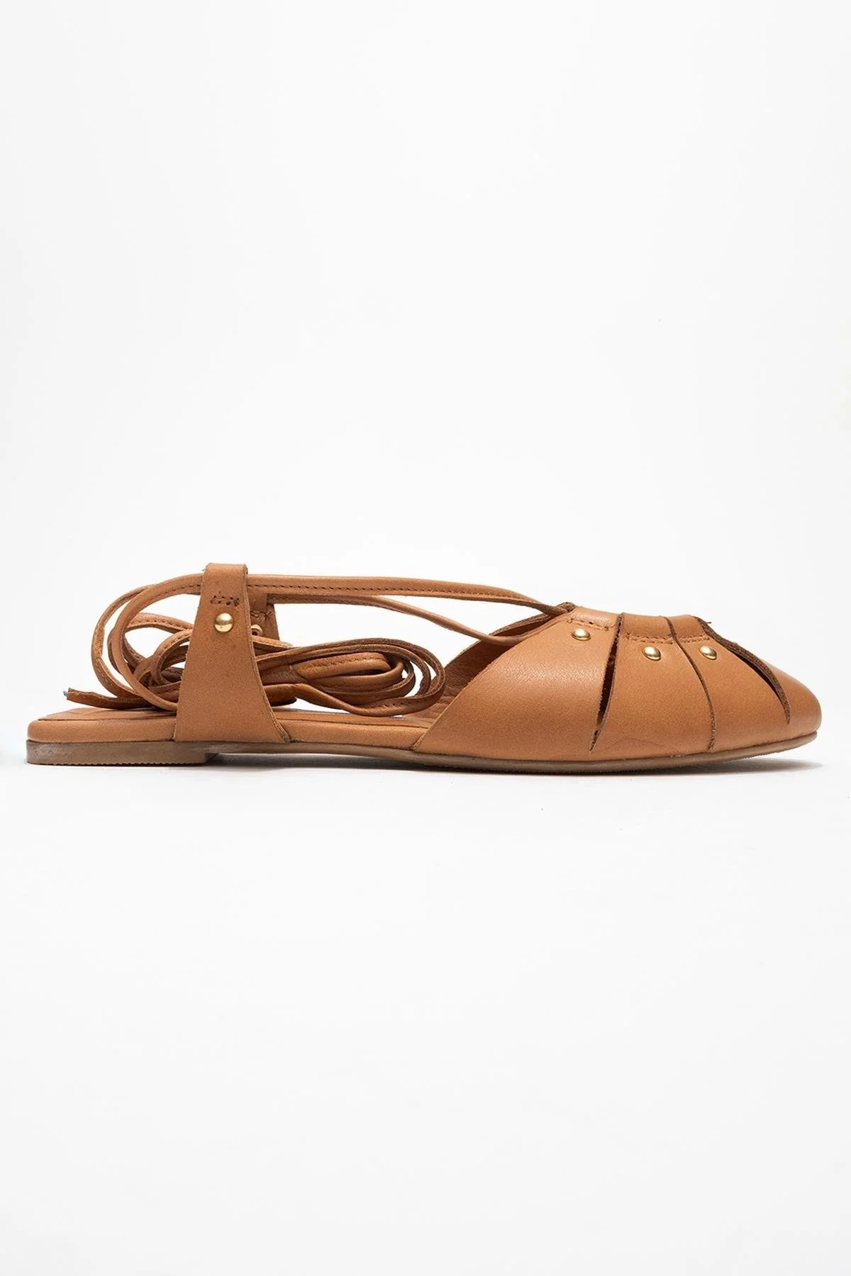 Daria - Cognac Genuine Leather Ankle Lace-Up Sandal (Women) - Image 6
