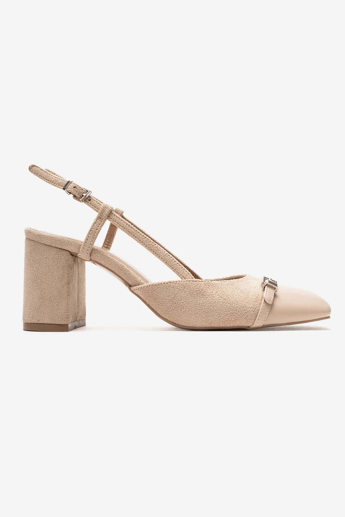 DESIA - Beige Block Heel Shoe (Women) - Image 4