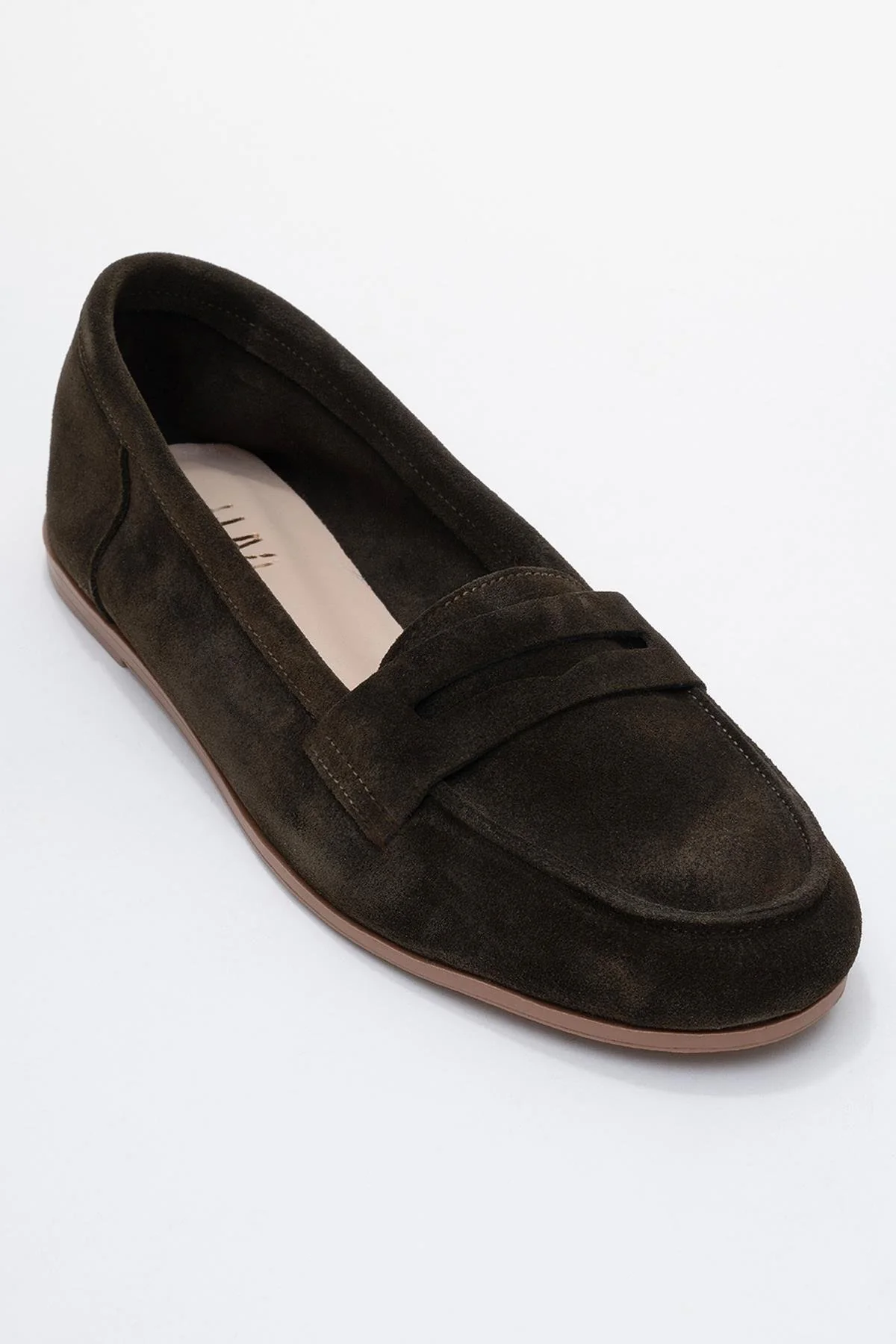 Dorothy - Dark Green Suede Leather Loafers (Women) - Image 3