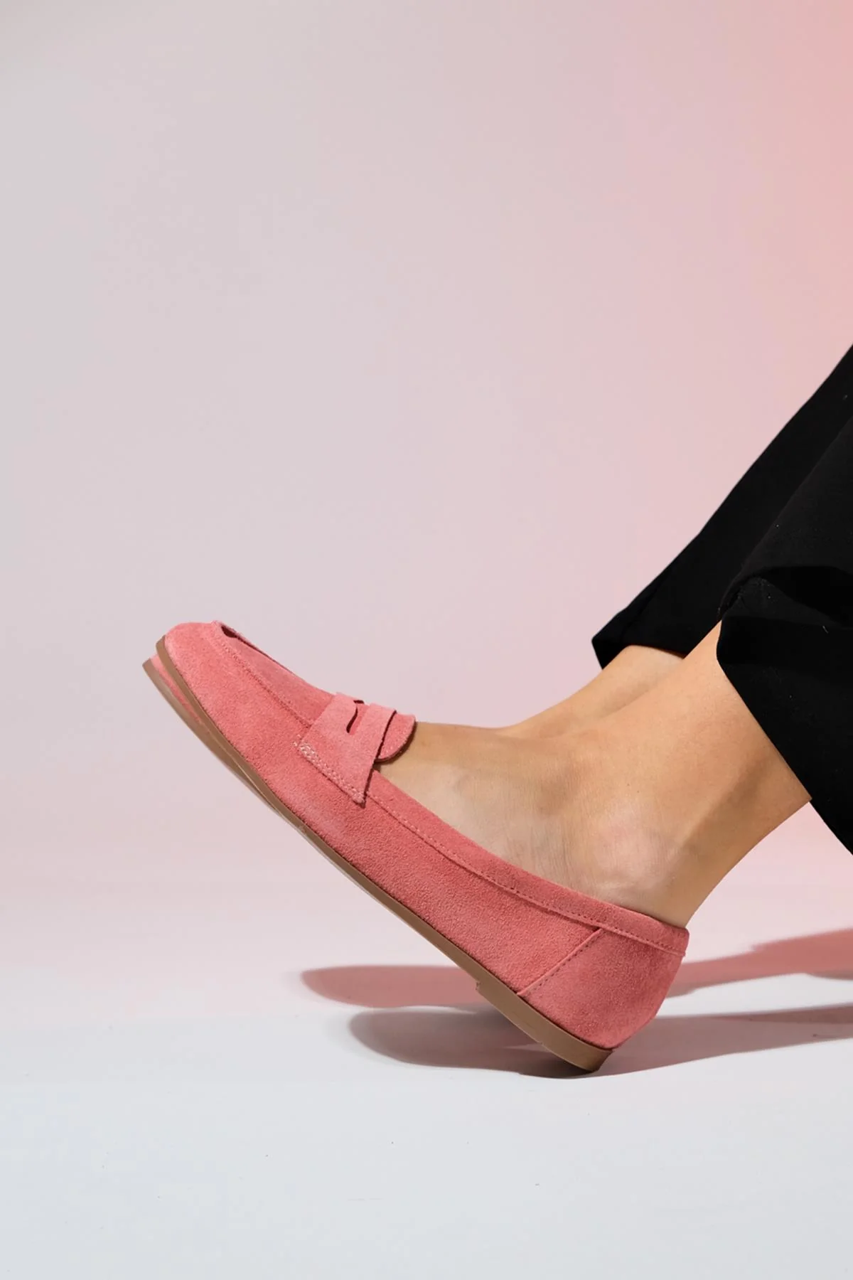 Dorothy - Dusty Rose Suede Leather Loafers - Image 6