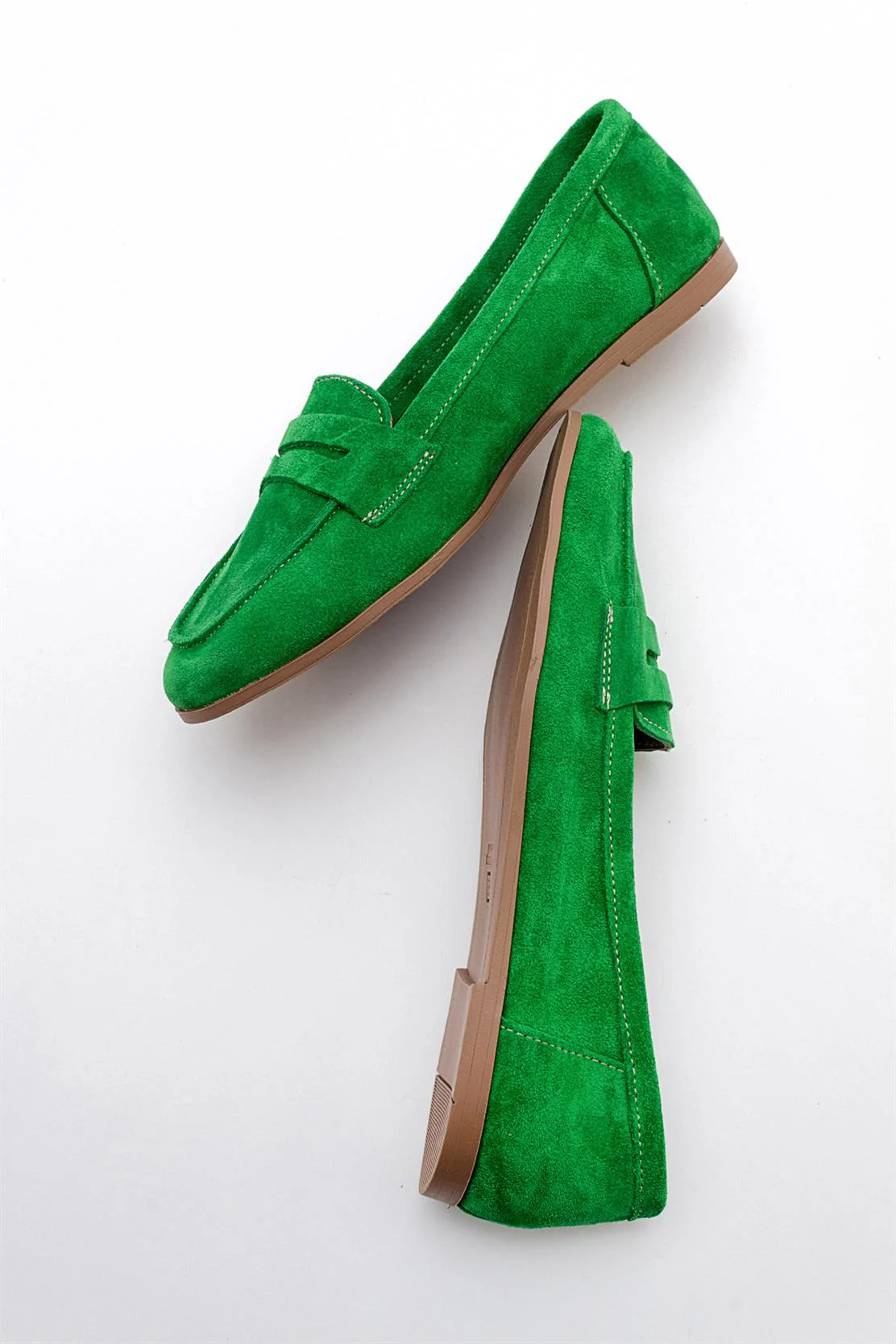 Dorothy - Green Suede Leather Loafers - Image 5