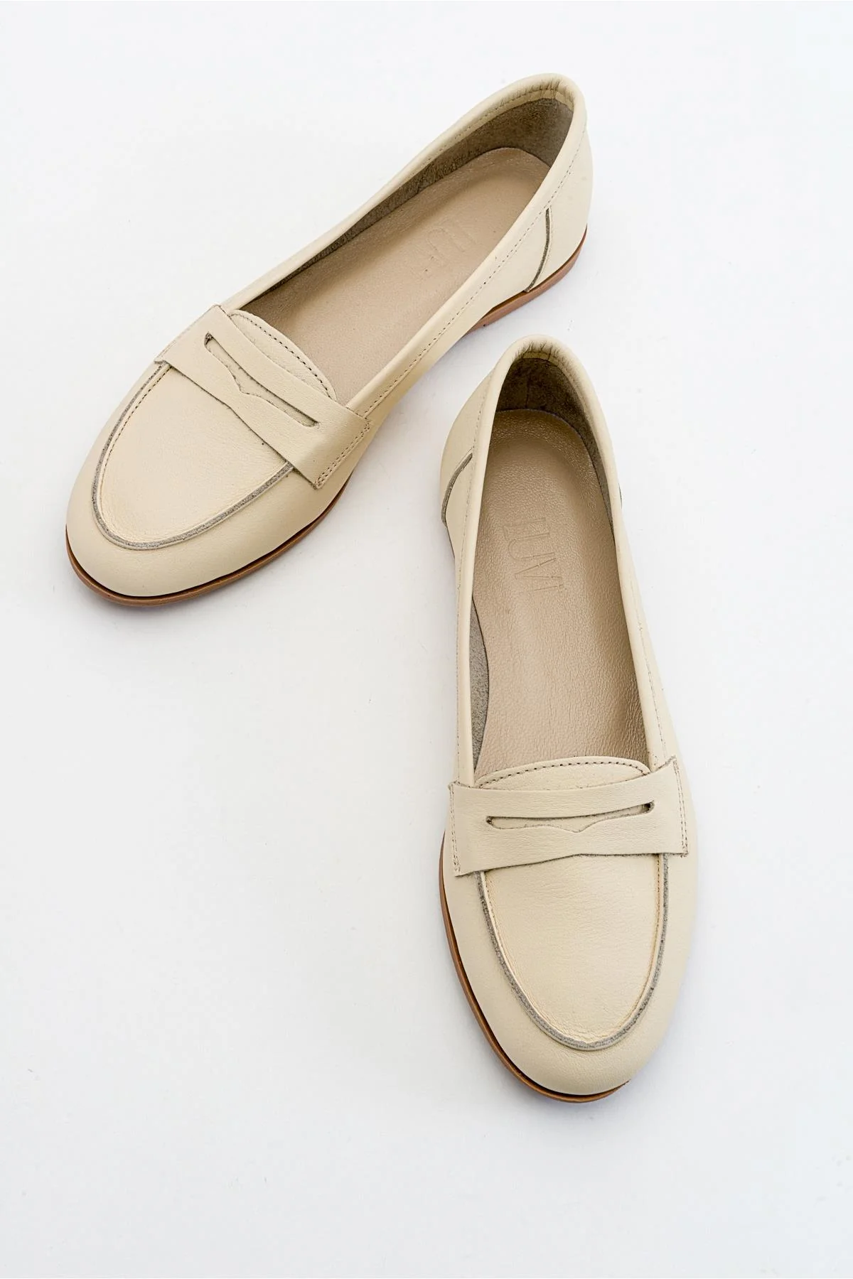 Dorothy - Light Beige Leather Loafers - Image 4